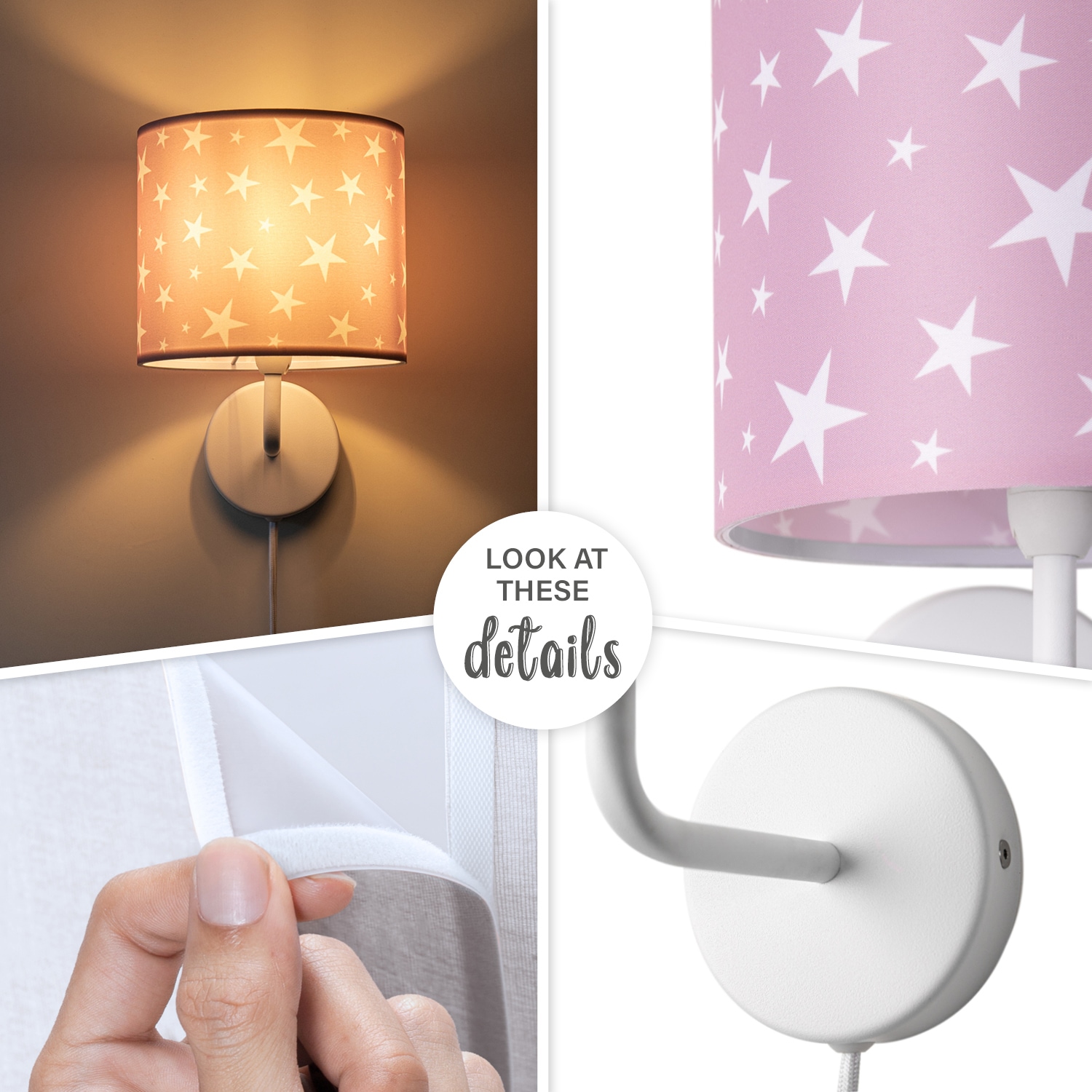 Paco Home Wandleuchte »Capri 315«, 1 flammig, Leuchtmittel E14 | ohne Leuchtmittel, Lampe Kinderzimmer Babyzimmer  âˆ…18cm Sterne Kabellänge 3m E14
