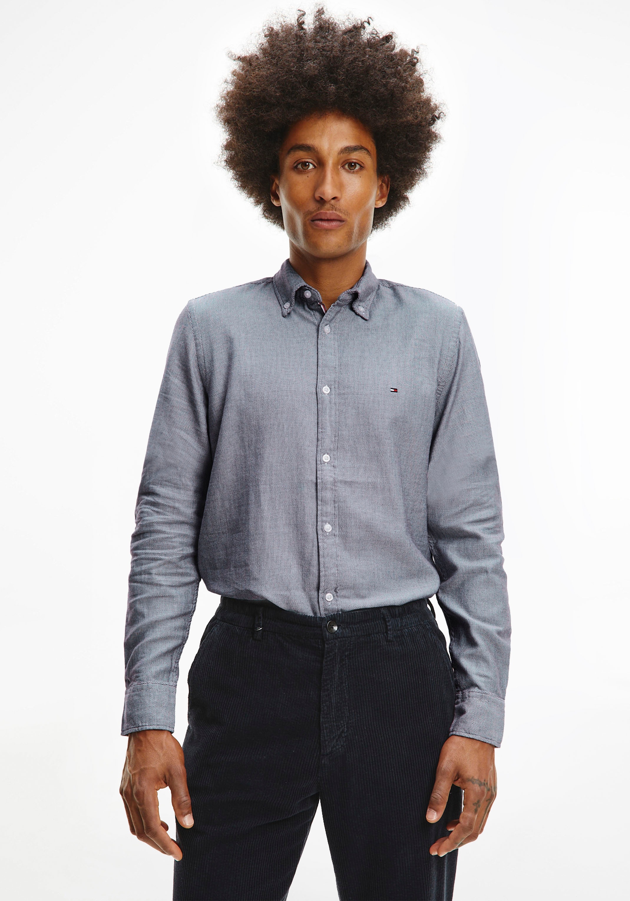 Tommy Hilfiger Langarmhemd »SLIM ESSENTIAL DOBBY SHIRT«