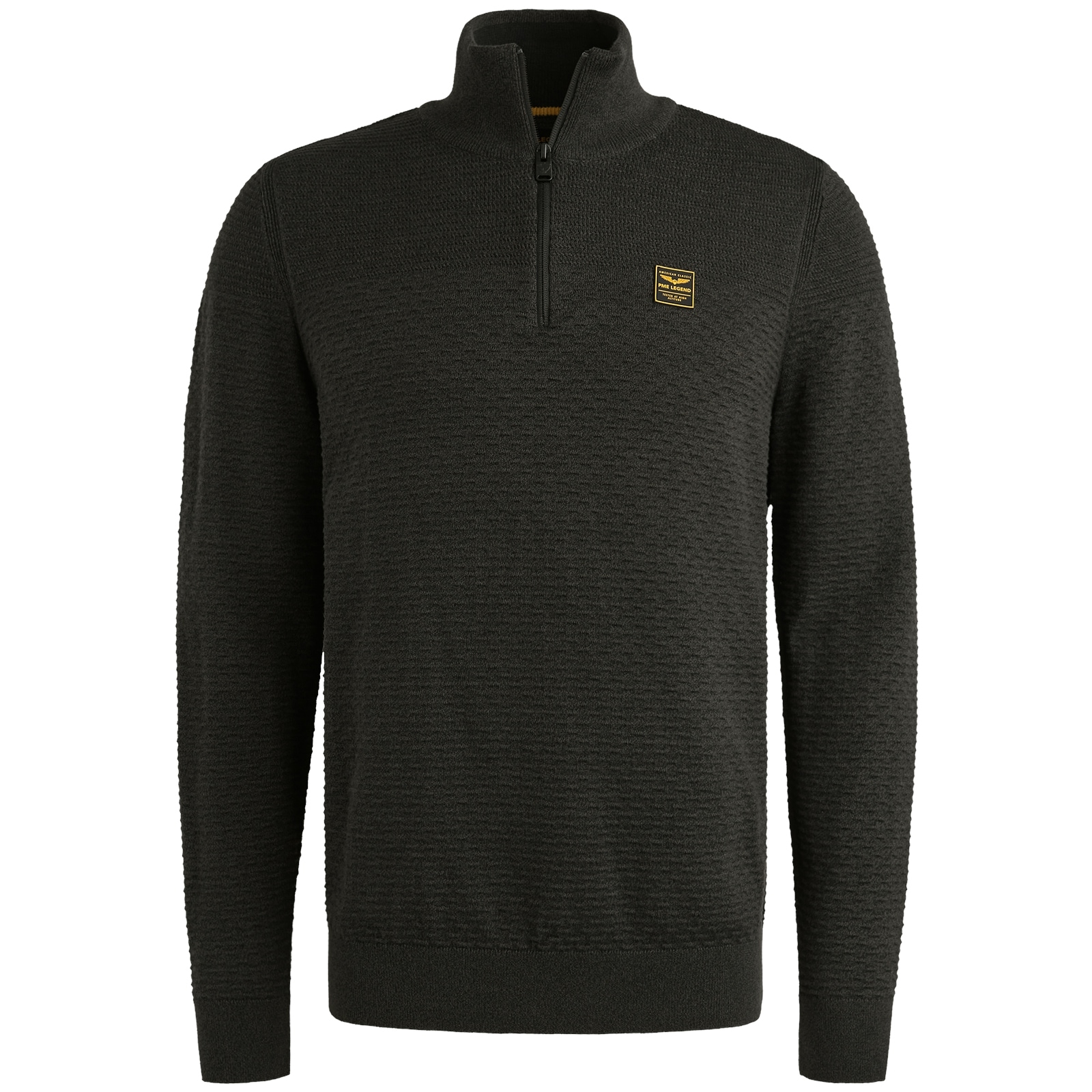 PME LEGEND Troyer mit Struktur-Muster und Logo-Badge