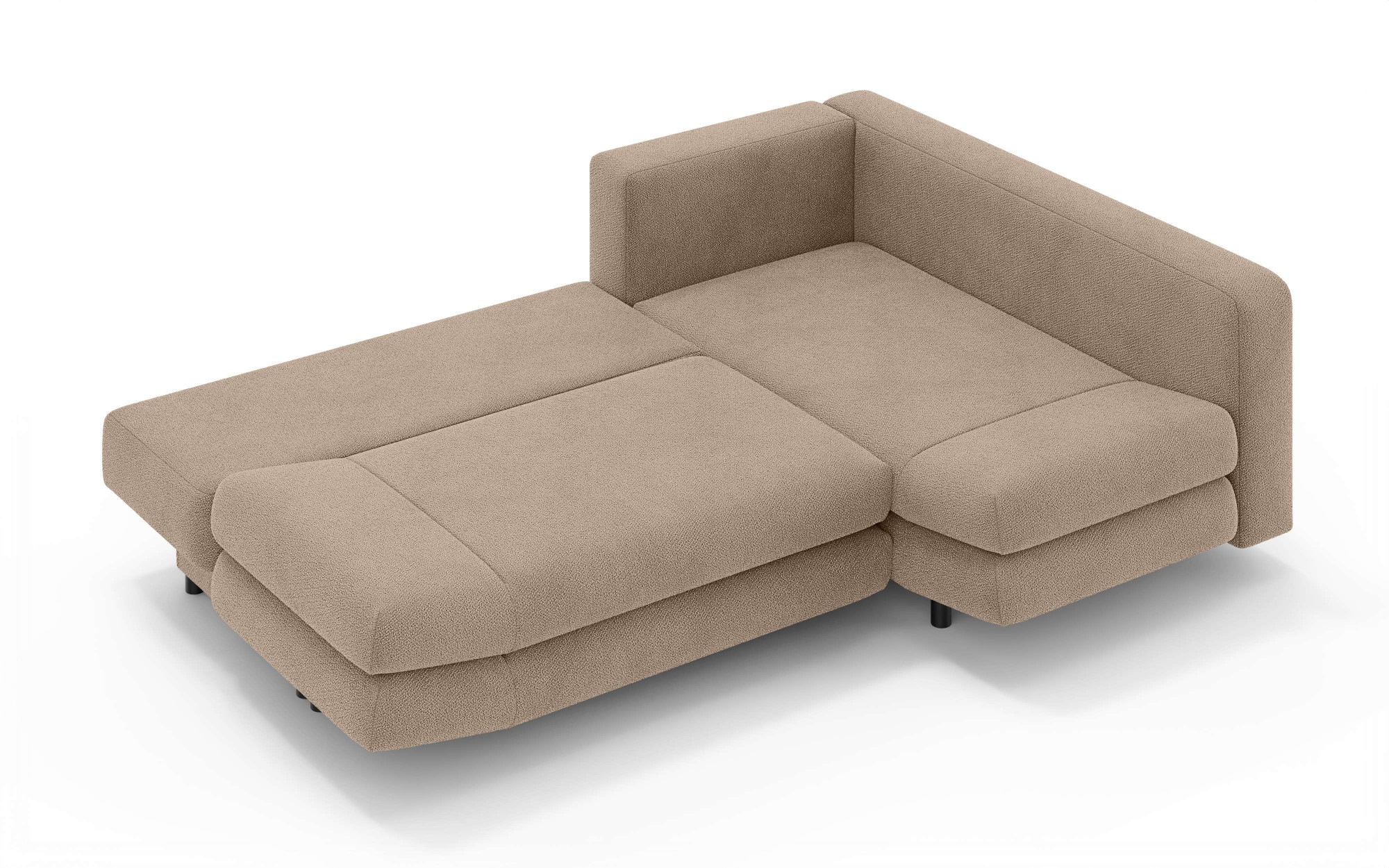 Home affaire Ecksofa »LENNARA Schlafsofa mit Bettkasten, Maße B/T/H: 234/179/85 cm«, L-Form mit Ottomane rechts/links, mit Wellenunterfederung