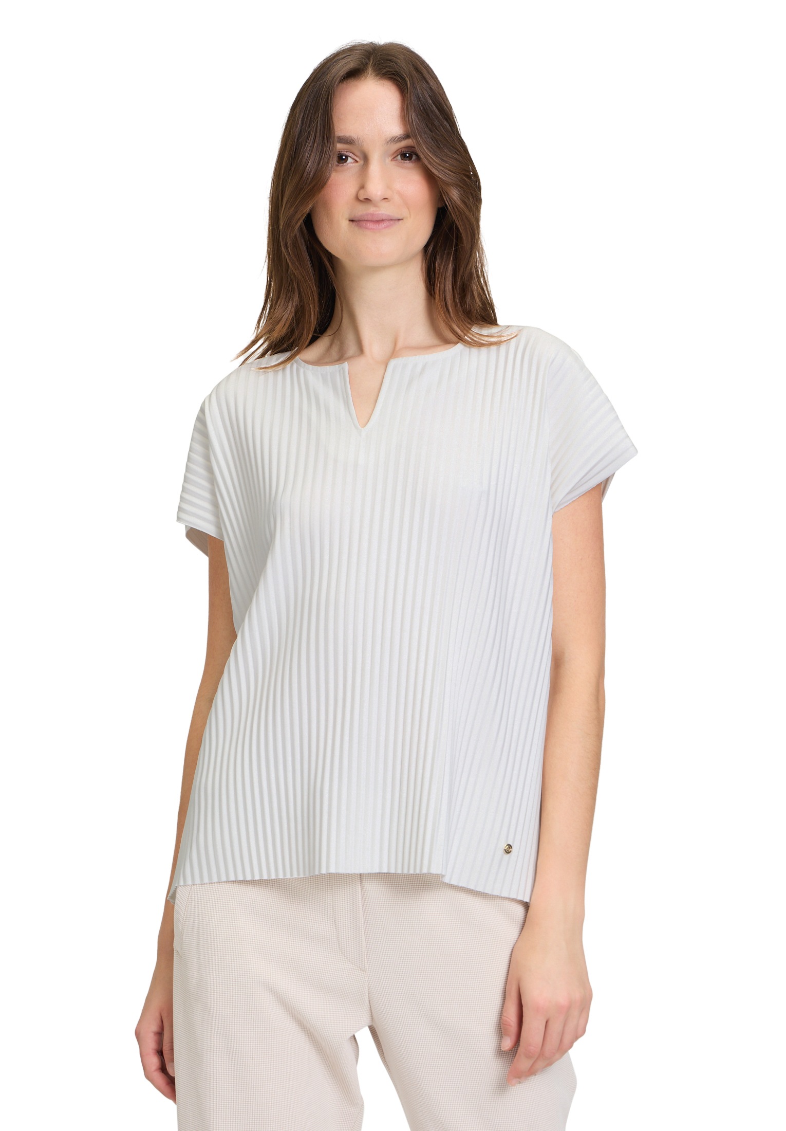 Betty&Co Kurzarmshirt »Kurzarm-Shirt mit Plissee«