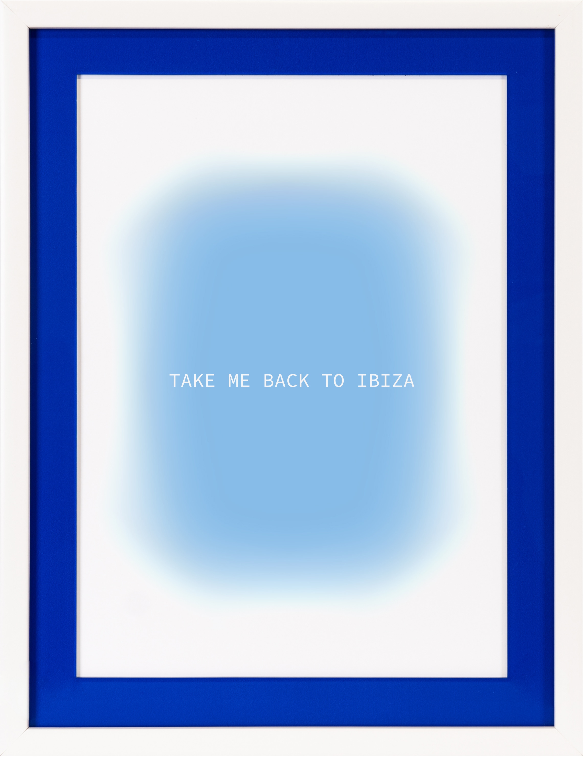 queence Bild mit Rahmen »Text, Spruch, blautöne«, Poster mit buntem Acrylglas Passepartout
