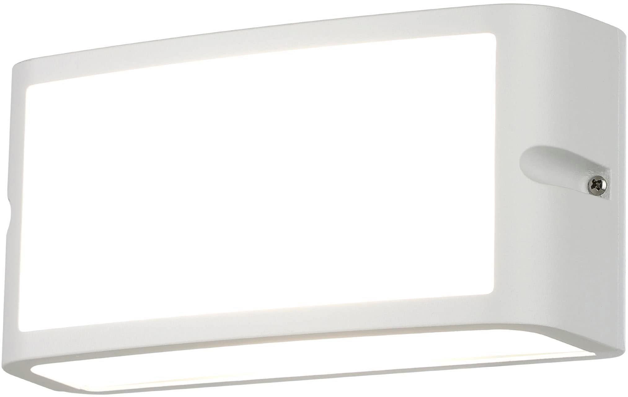 EGLO Wandleuchte »Camarda Wandlampe, rechteckige Außenleuchte, Außenwandleuchte, IP54« LED-Modul 1 Stk. Neutralweiß Wand-/Deckenleuchte - L22 x H11 x AL9 cm - weiß - 10,5W inkl.