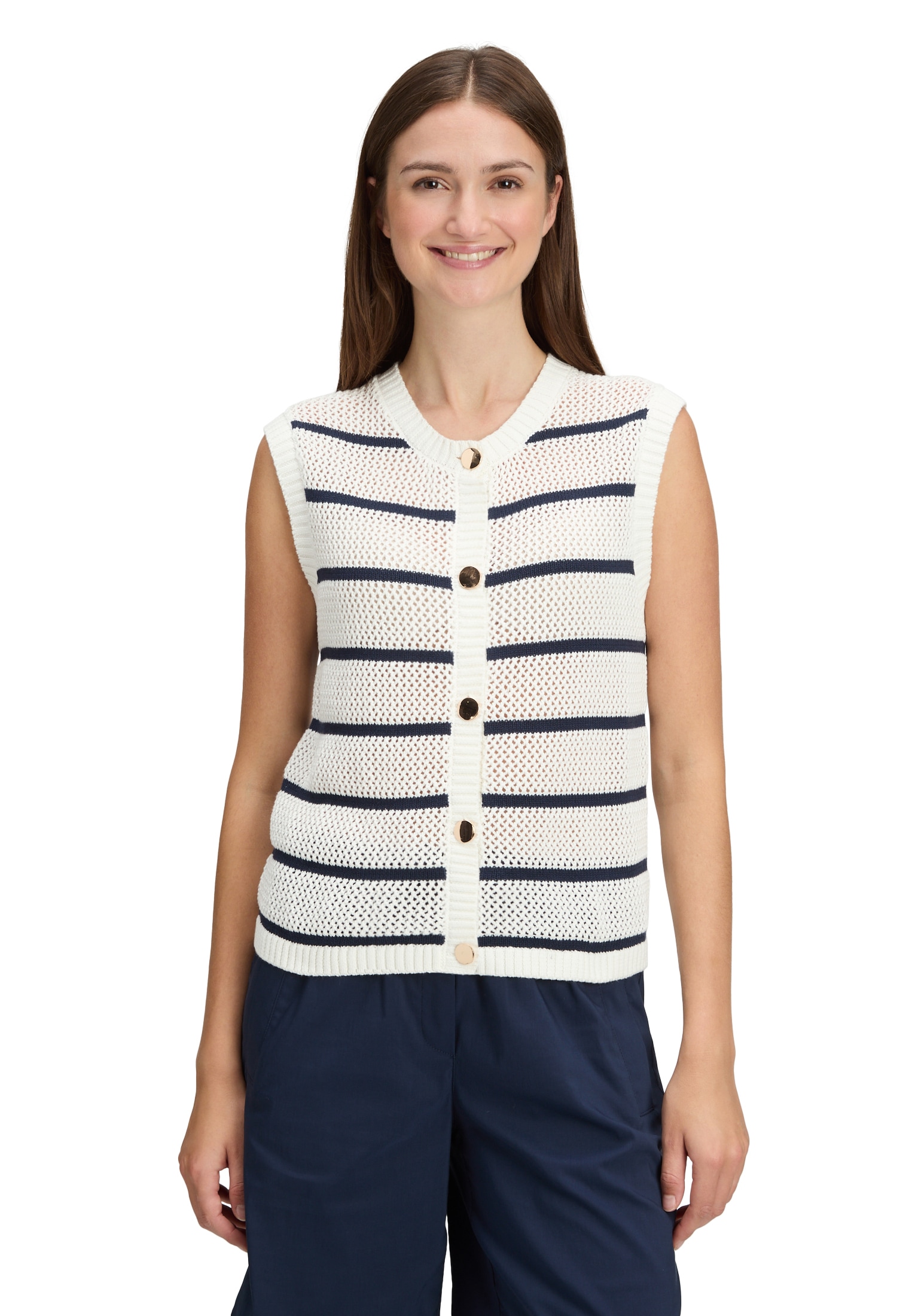 Betty&Co Strickjacke »Strickweste mit Lochmuster«