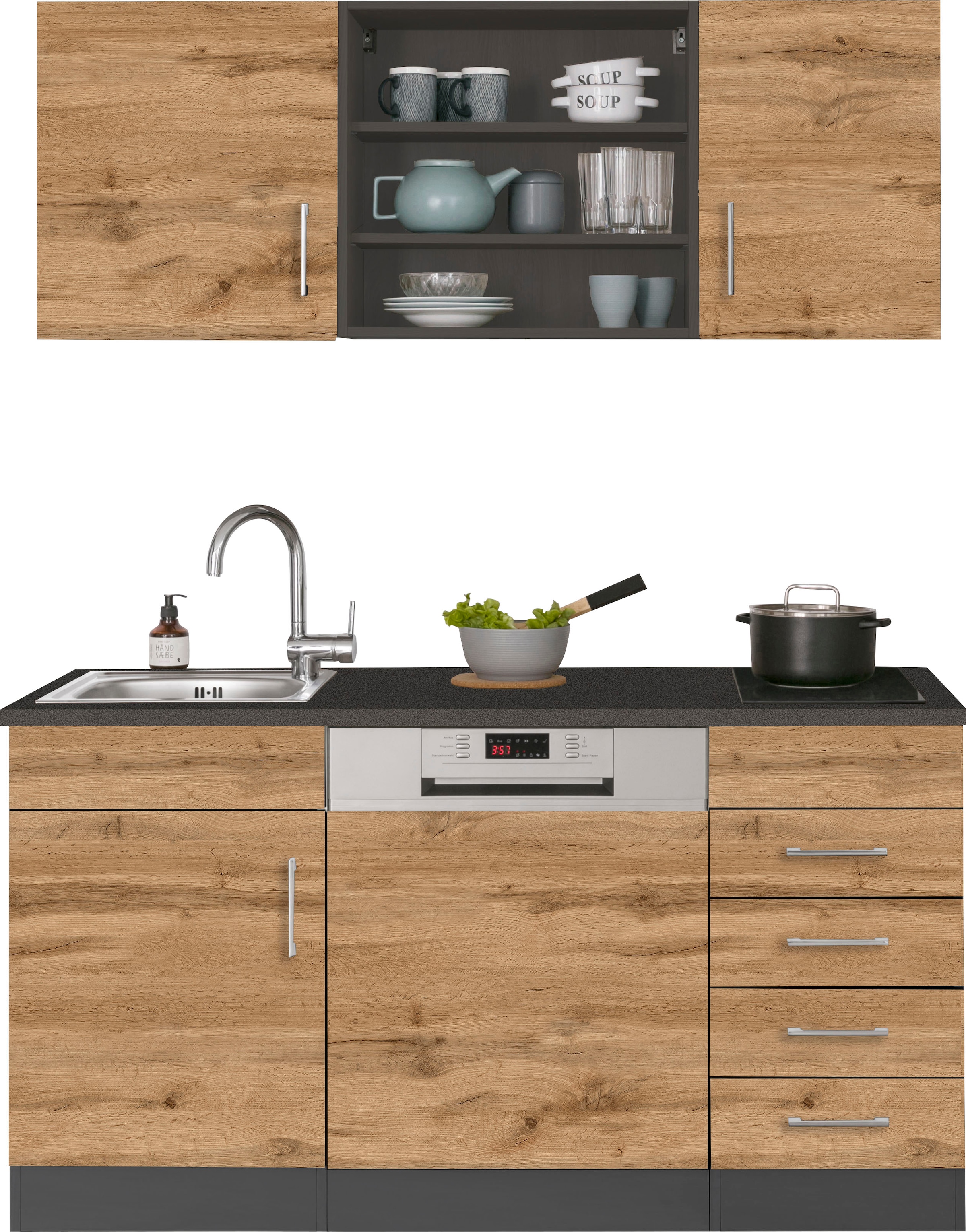 KOCHSTATION Pantryküche »KS-Mali«, Breite 150 cm, mit E-Geräten
