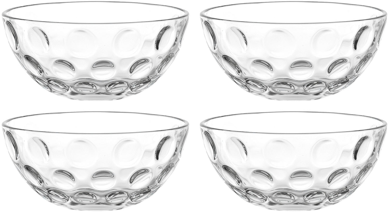 Schale »CUCINA OPTIC, 4er-Set«, 4 tlg., aus Glas, Spülmaschinengeeignet