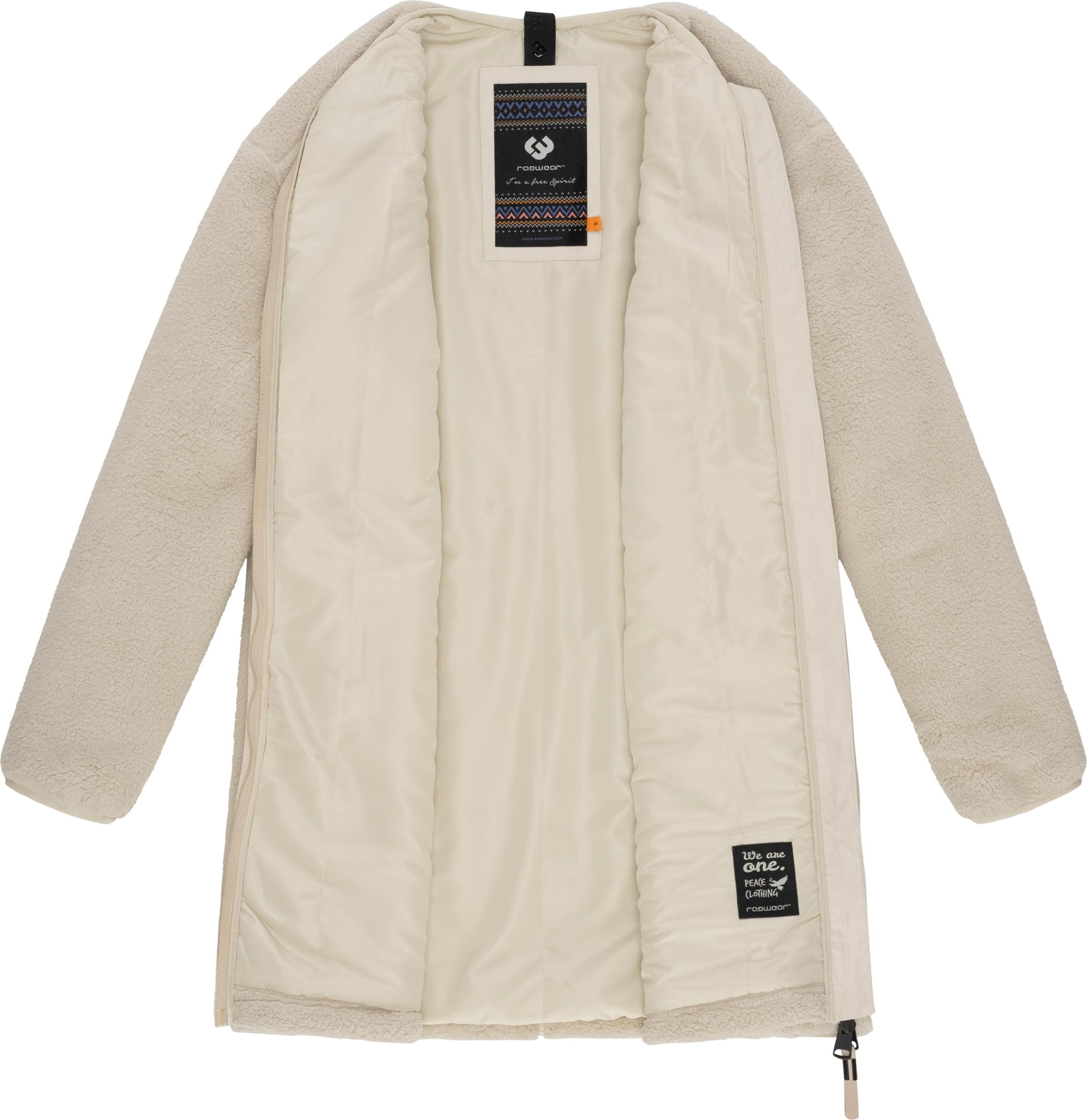 Ragwear Plüschjacke »Übergangsjacke Fouzy«, ohne Kapuze, flauschige Übergangsjacke aus kuschligem Teddyfleece
