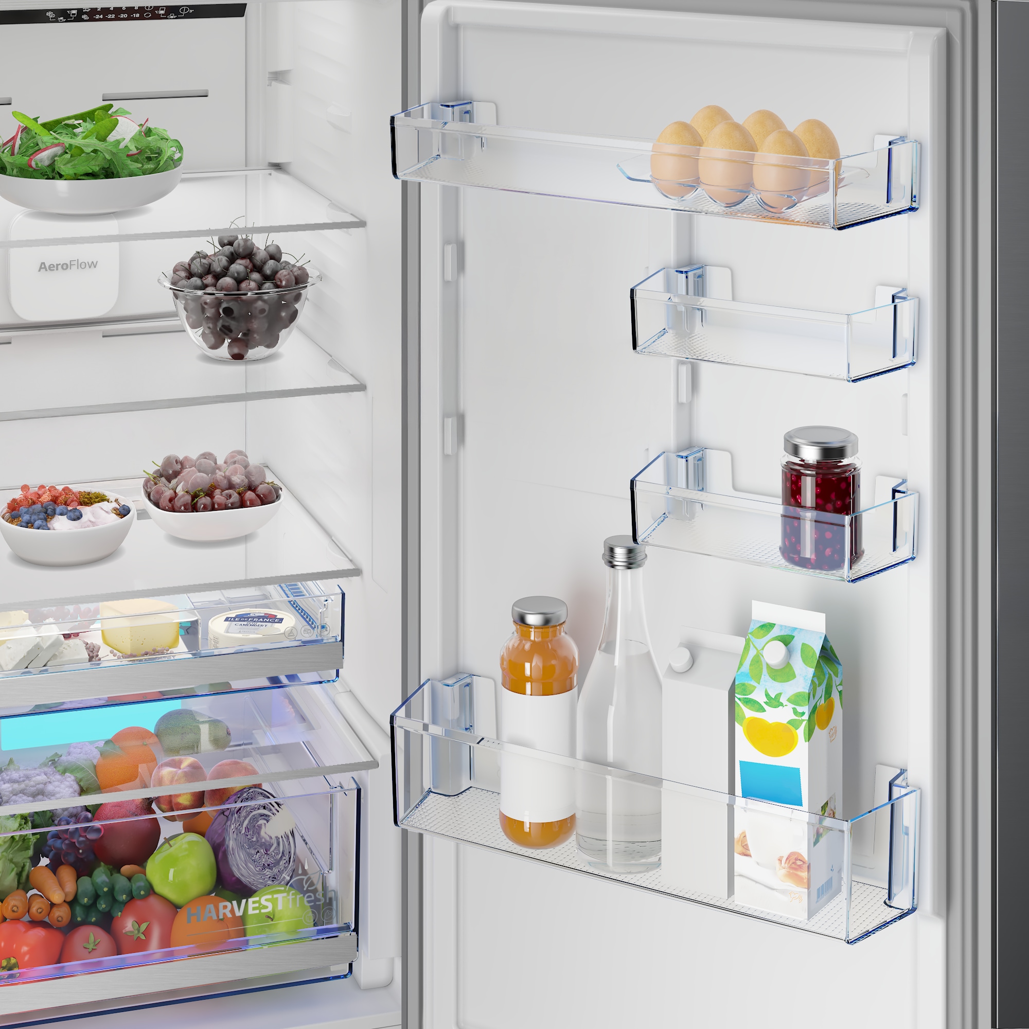 BEKO Kühl-/Gefrierkombination »B7RCNA377HXP« 186,5 cm hoch 59,5 cm breit Volle Kapazität – ohne Abtauen