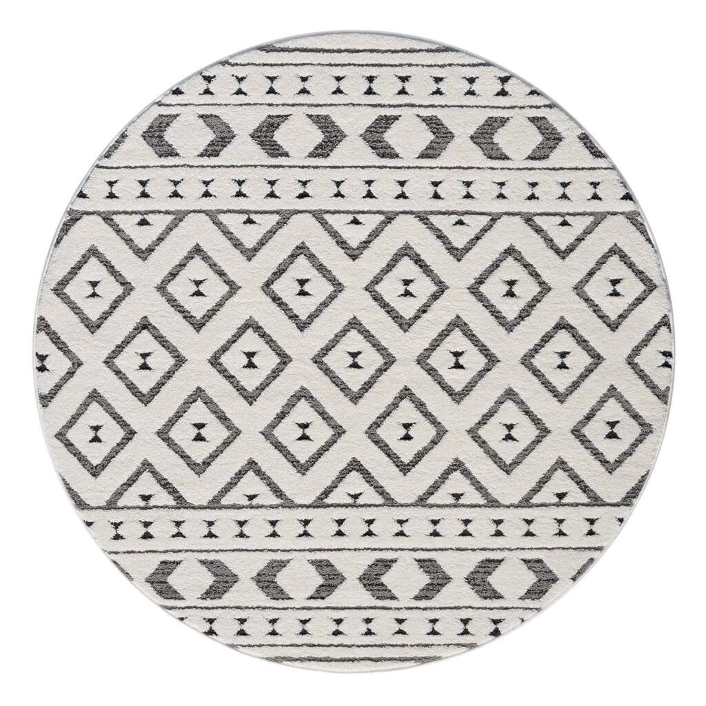Carpet City Teppich »LOUNGE 9999«, rund, 15 mm Höhe, Kurzflor-Teppich Modern, Hoch-Tief-Struktur, Wohnzimmer, Schlafzimmer