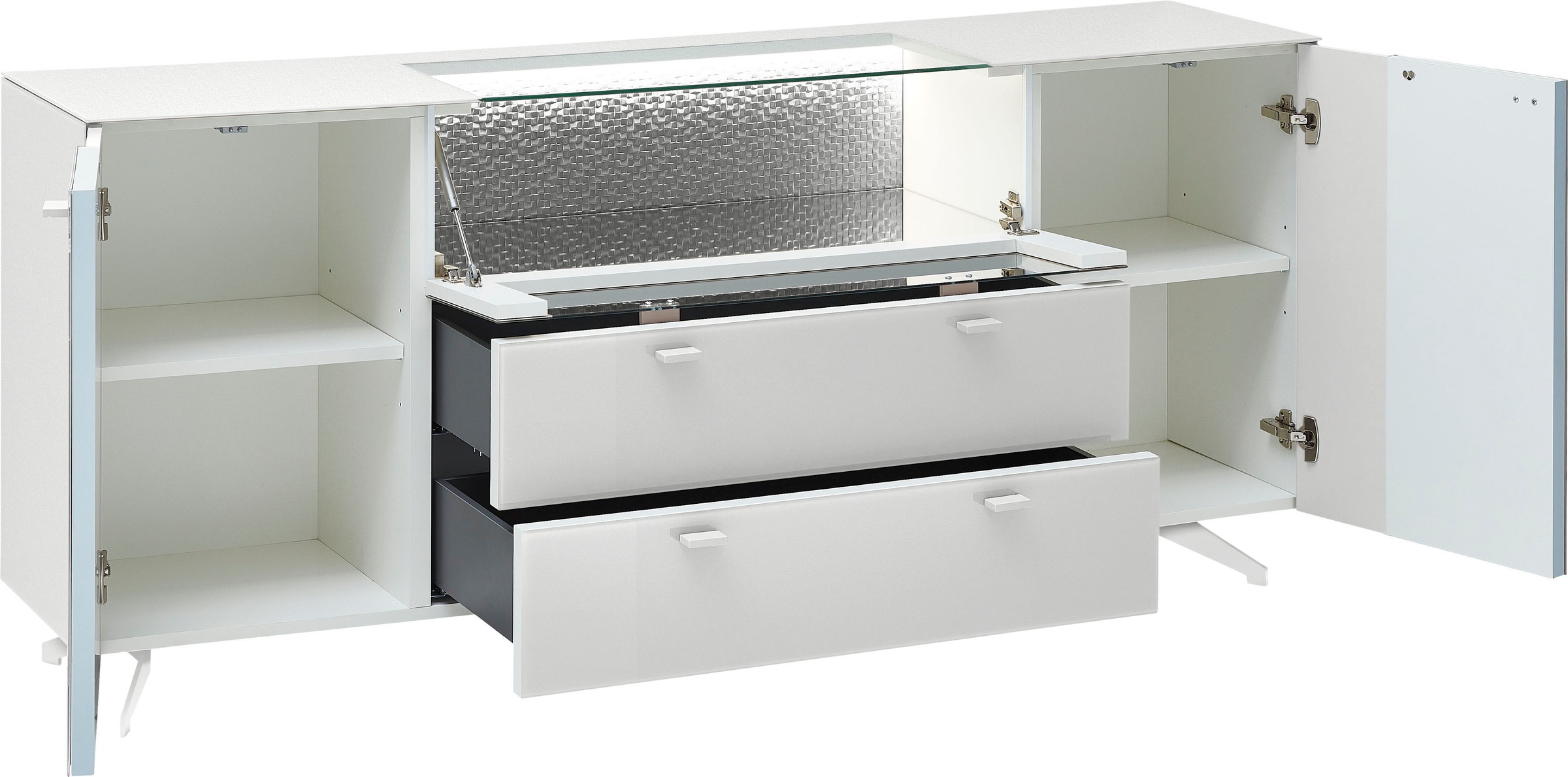 LEONARDO Sideboard »AUREA«, mit Pailletten-Akzent, wahlweise mit Beleuchtung