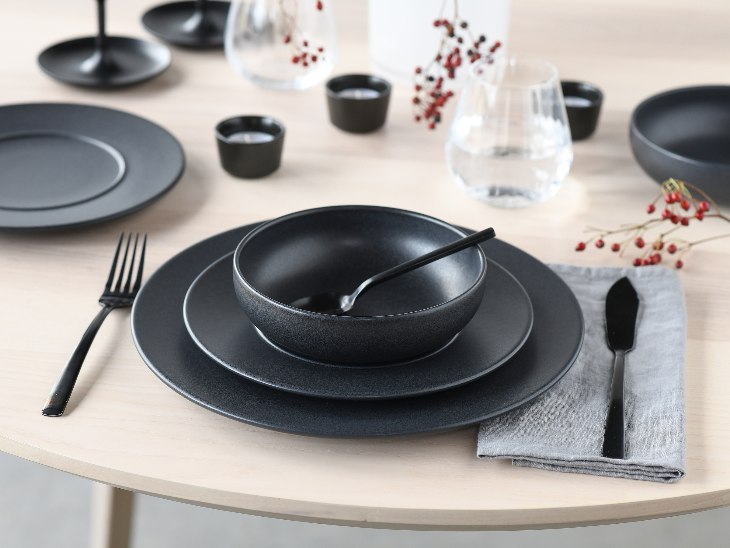 CreaTable Teller-Set »Unico, Teller Set, 8-tlg.« Eleganter Flair, Breite Fahne, Edel