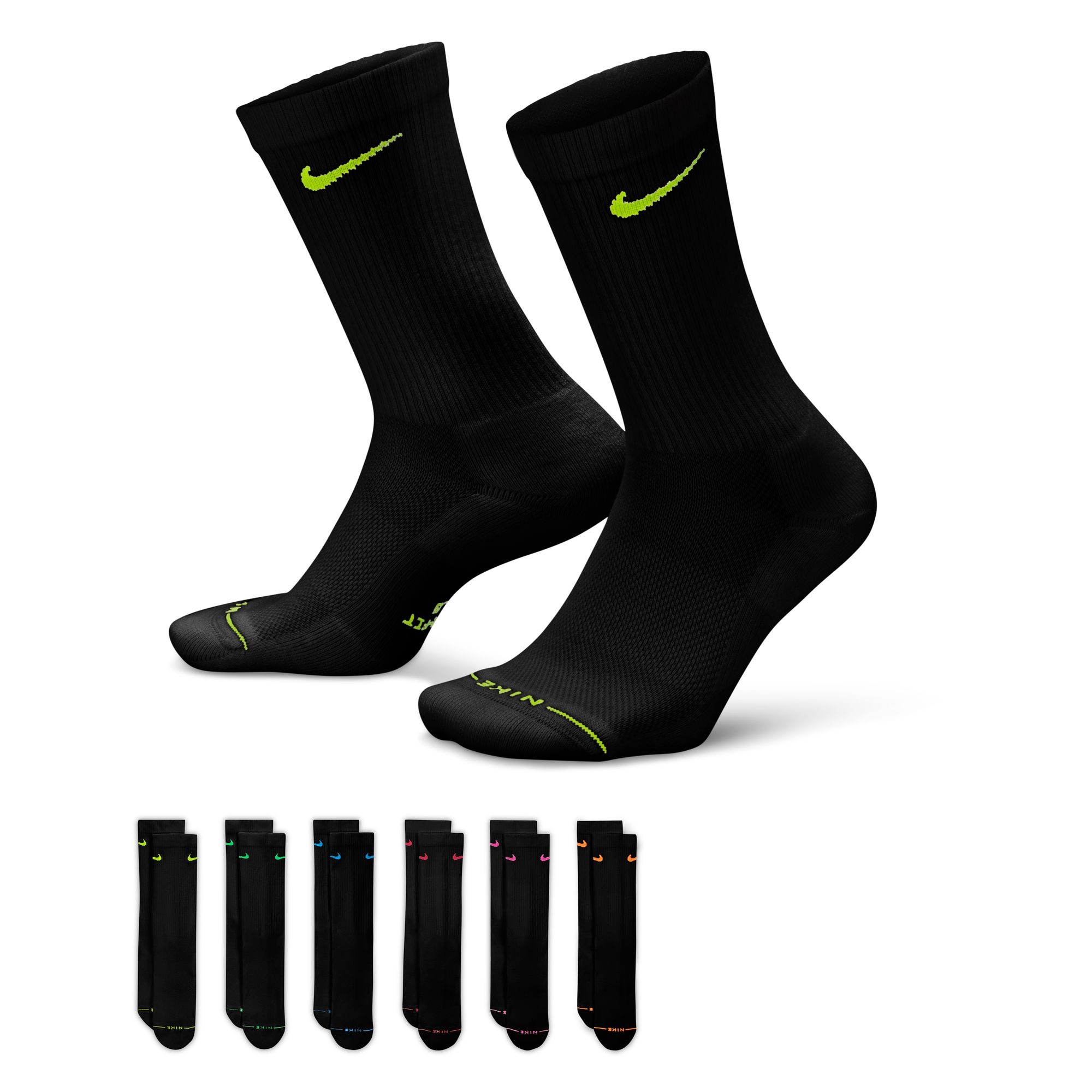Nike Funktionssocken »U NK ED ELVD CRW 6P - 144« atmungsaktives Material, für Erwachsene