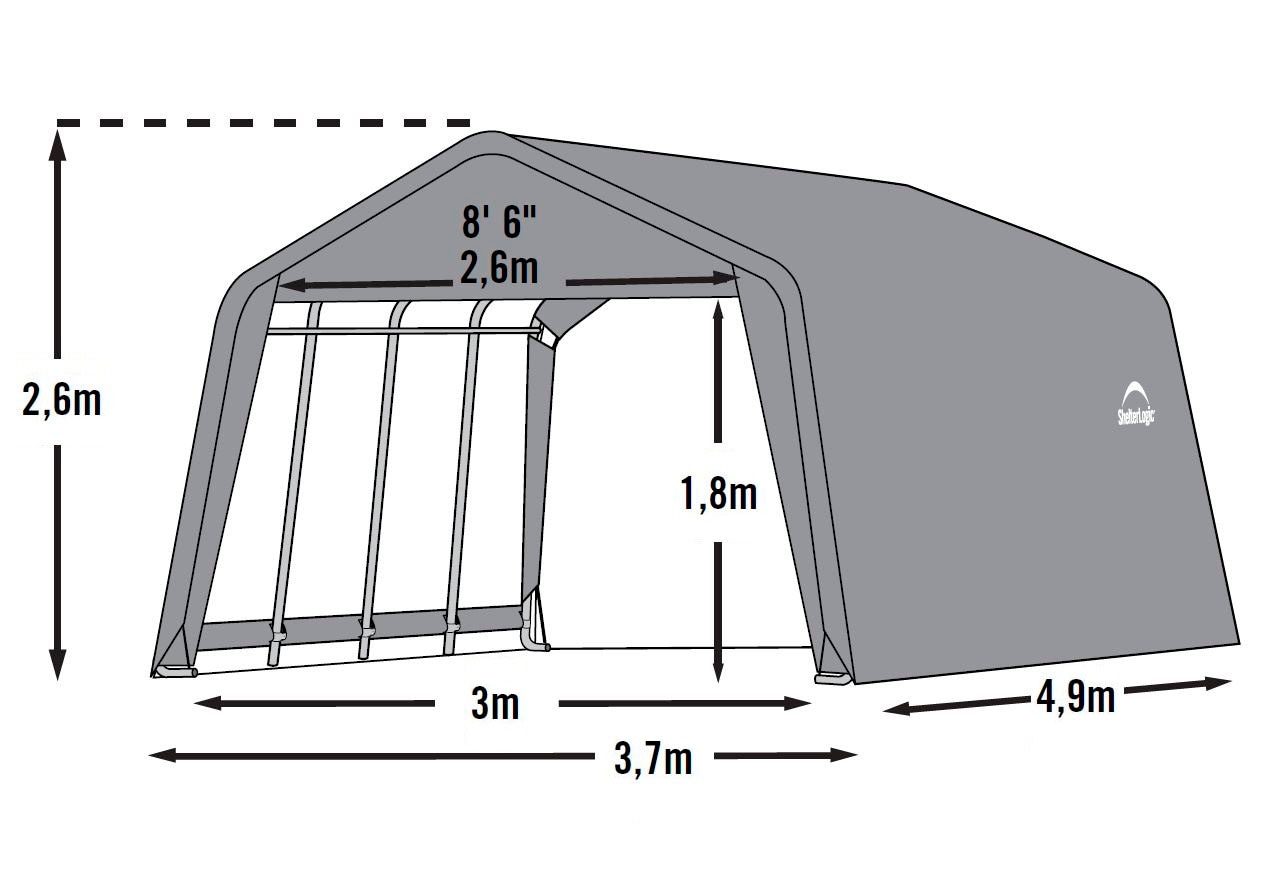 ShelterLogic Foliengerätehaus »Weidezelt Garage«, 18 m², Grau