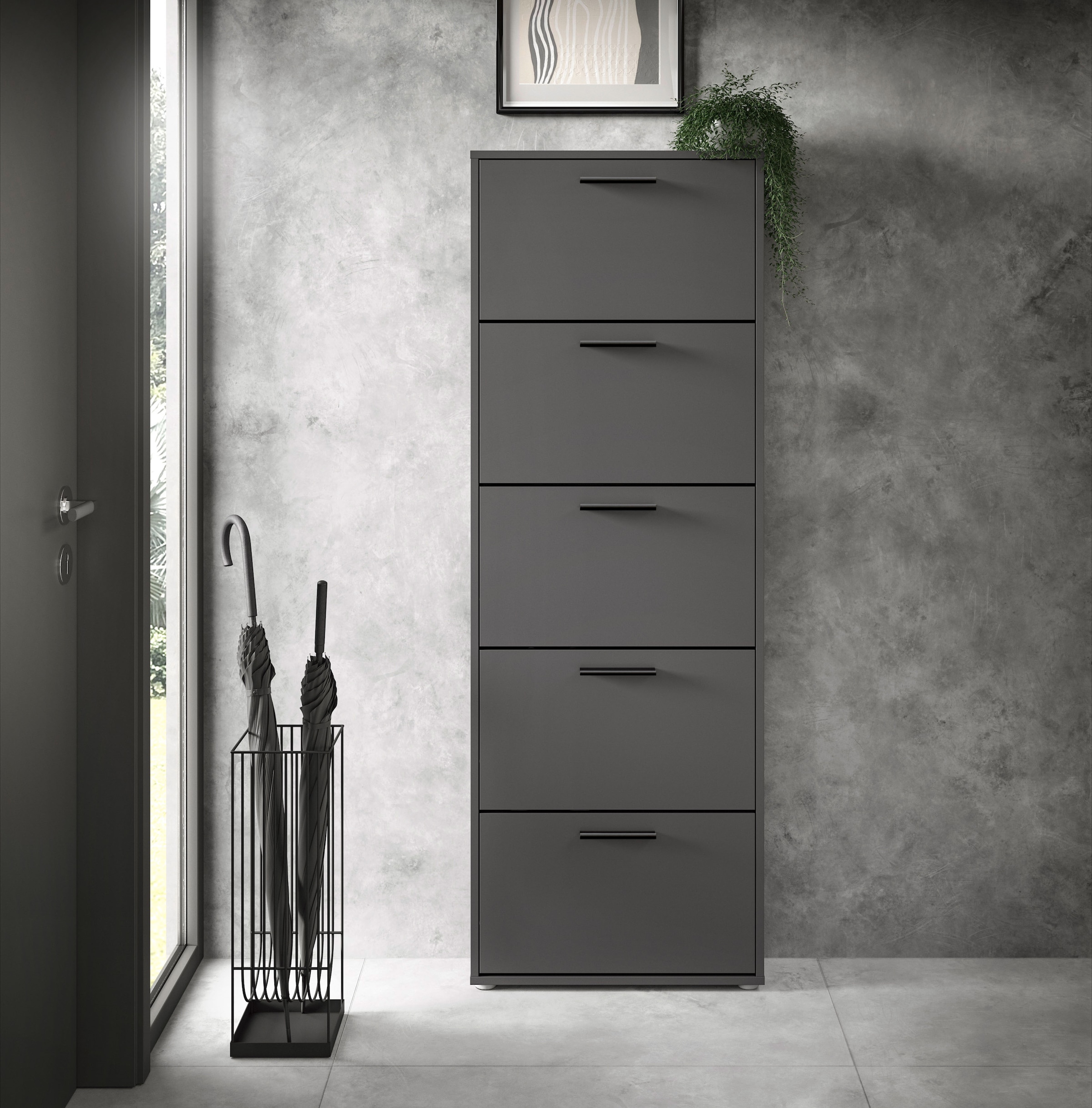 Hbz Schuhkommode »Sam Schuhkipper in grau, Größe B/H/T: 59 cm x 169 cm x 17 cm