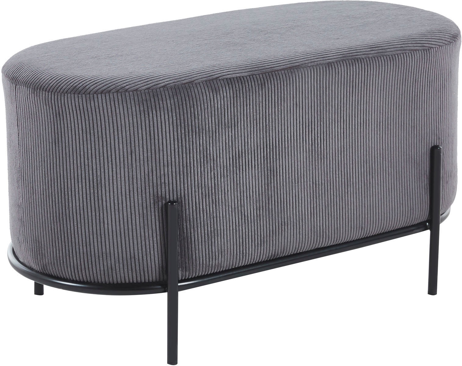 SalesFever Polsterhocker, mit Design-Gestell aus schwarzem Metall