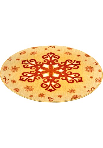 HANSE Home Teppich »Christmas Snowflake«, rund, 9 mm Höhe, Weicher Flor, Farbenfrohes... kaufen