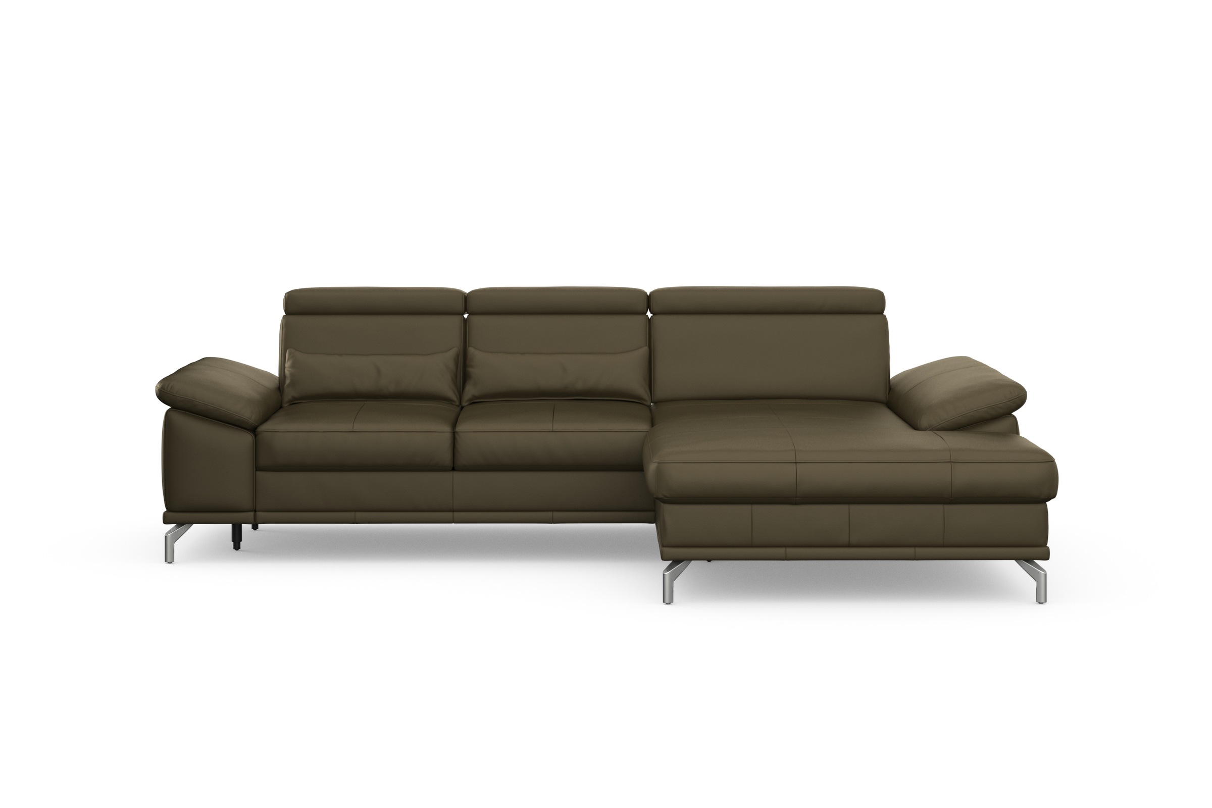 sit&more Ecksofa »Cabrio L-Form, B: 295 cm, mit Sitztiefen-, Arm- & Kopfteilverstellung«, 2 Nierenkissen, Federkern, optional Bettfunktion und Stauraum