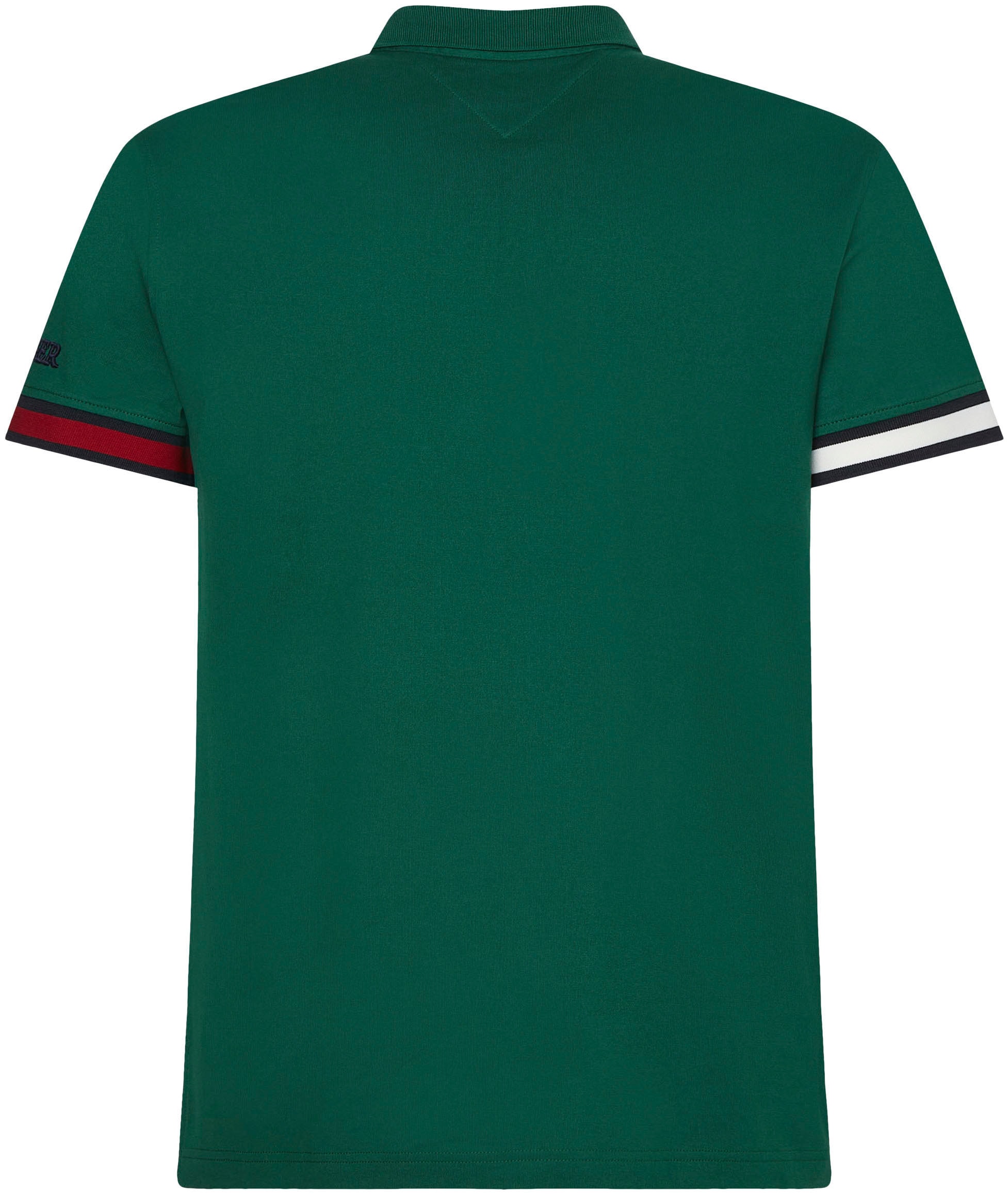 Tommy Hilfiger mit shoppen SLIM Rippbündchen CUFF Poloshirt am LOGO online SLEEVE FIT«, Ärmel kontrastfarbenen OTTO bei »FLAG
