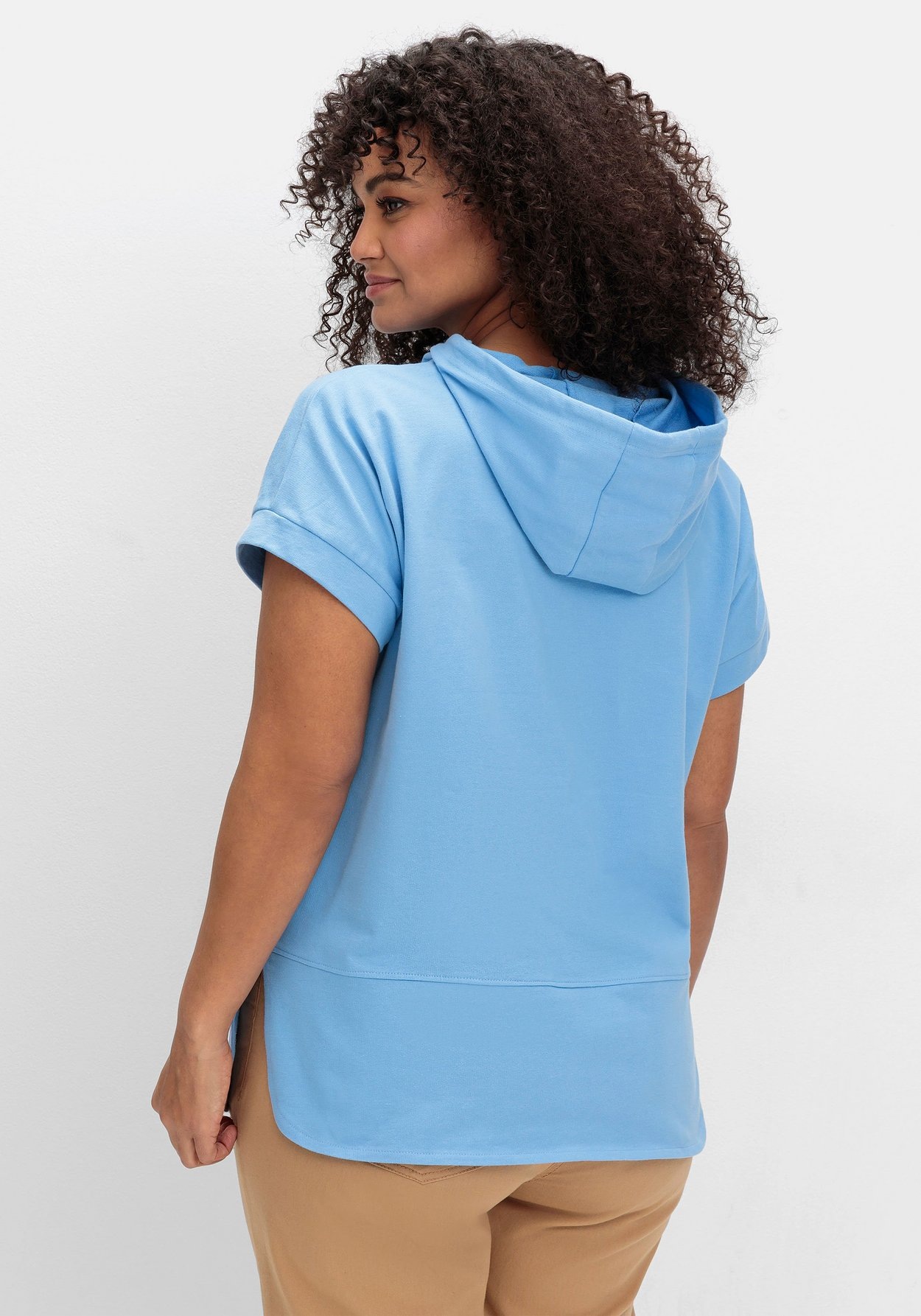 Sheego Sweatshirt »Kapuzensweatshirt mit kurzen Ärmeln«