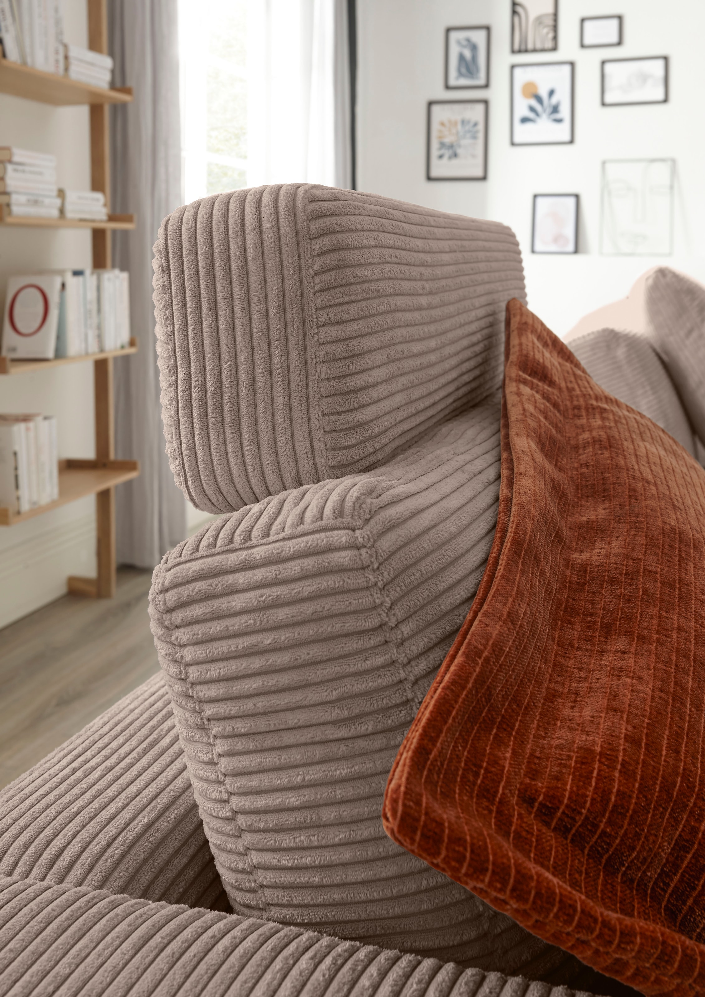 Musterring Wohnlandschaft »Lucia U-Form« Cord-Bezug, inklusive Kopfstütze, Gesamtbreite 524 cm