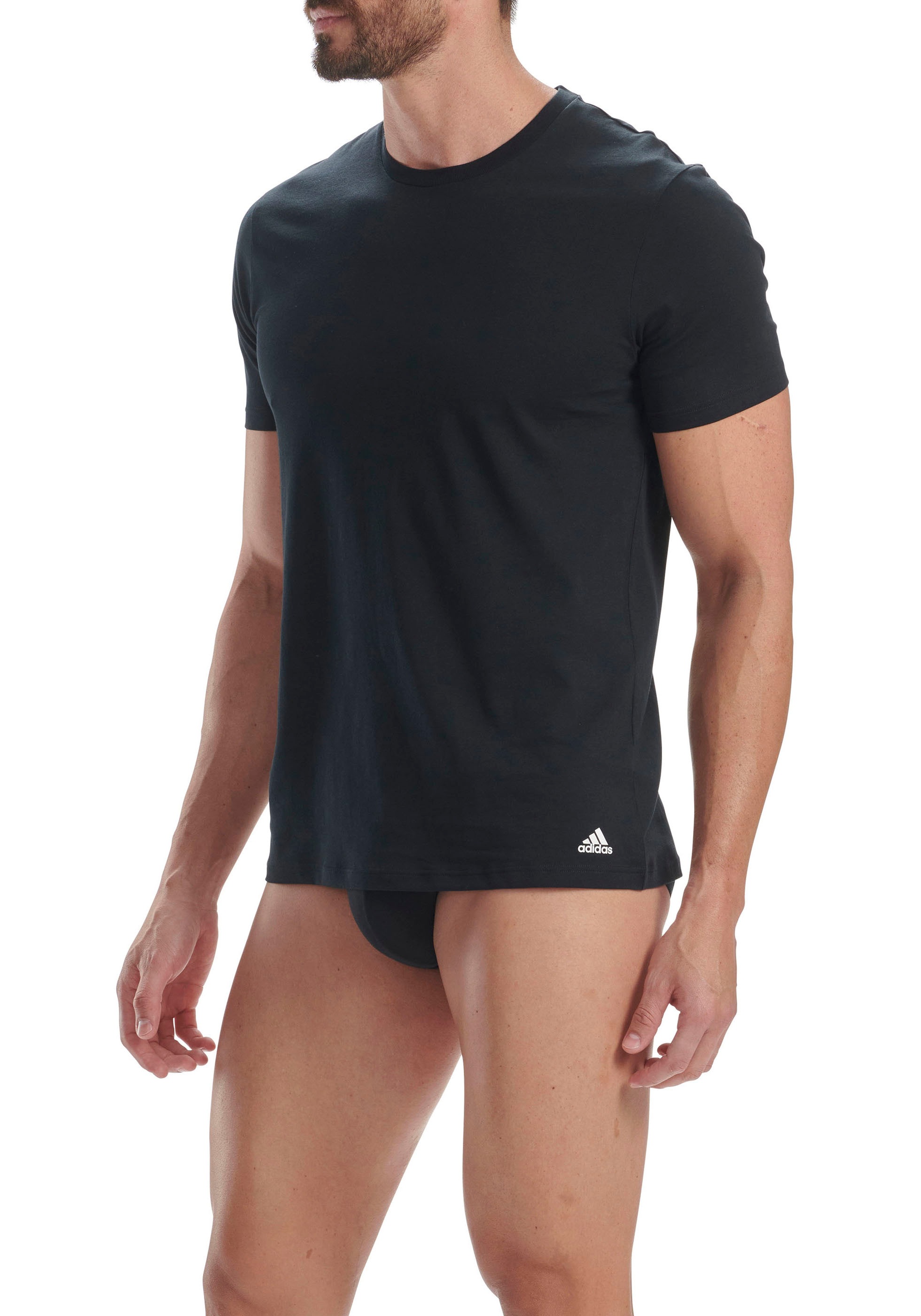 adidas Sportswear T-Shirt »"Active Flex Cotton"«, (2er-Pack), mit Rundhalsausschnitt und Slim Fit