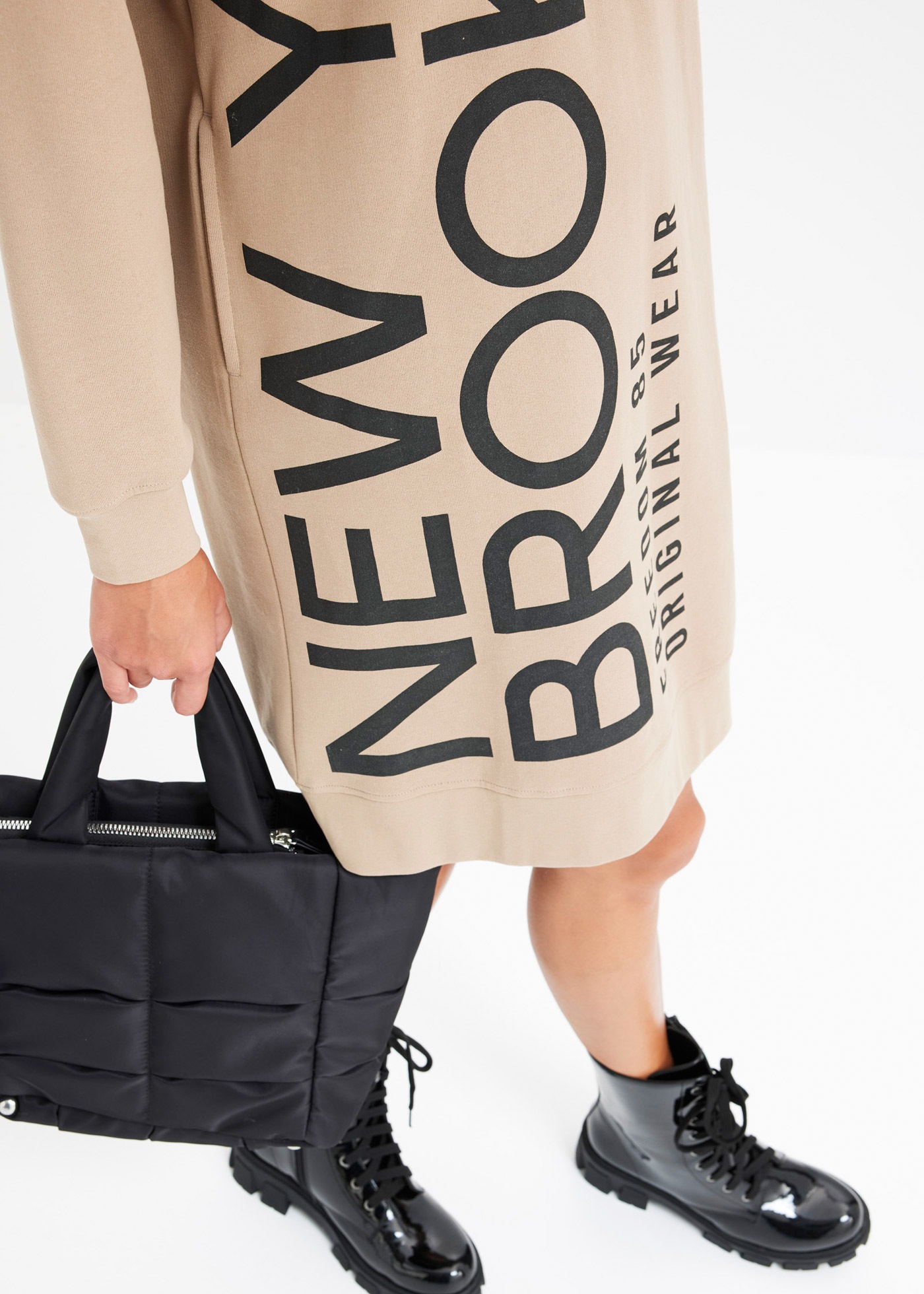 bonprix Sweatkleid »Oversize-Sweatkleid aus weichem Baumwoll-Mix« für den Alltag, aus Baumwoll-Mix, Oversize-Passform, im Casual Stil