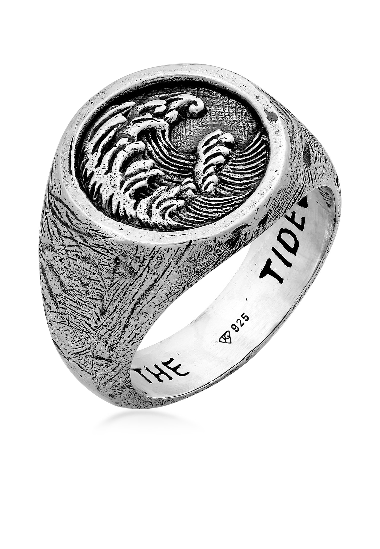 Siegelring »Ring Siegelring Tide Wellen Motiv 925 Silber«