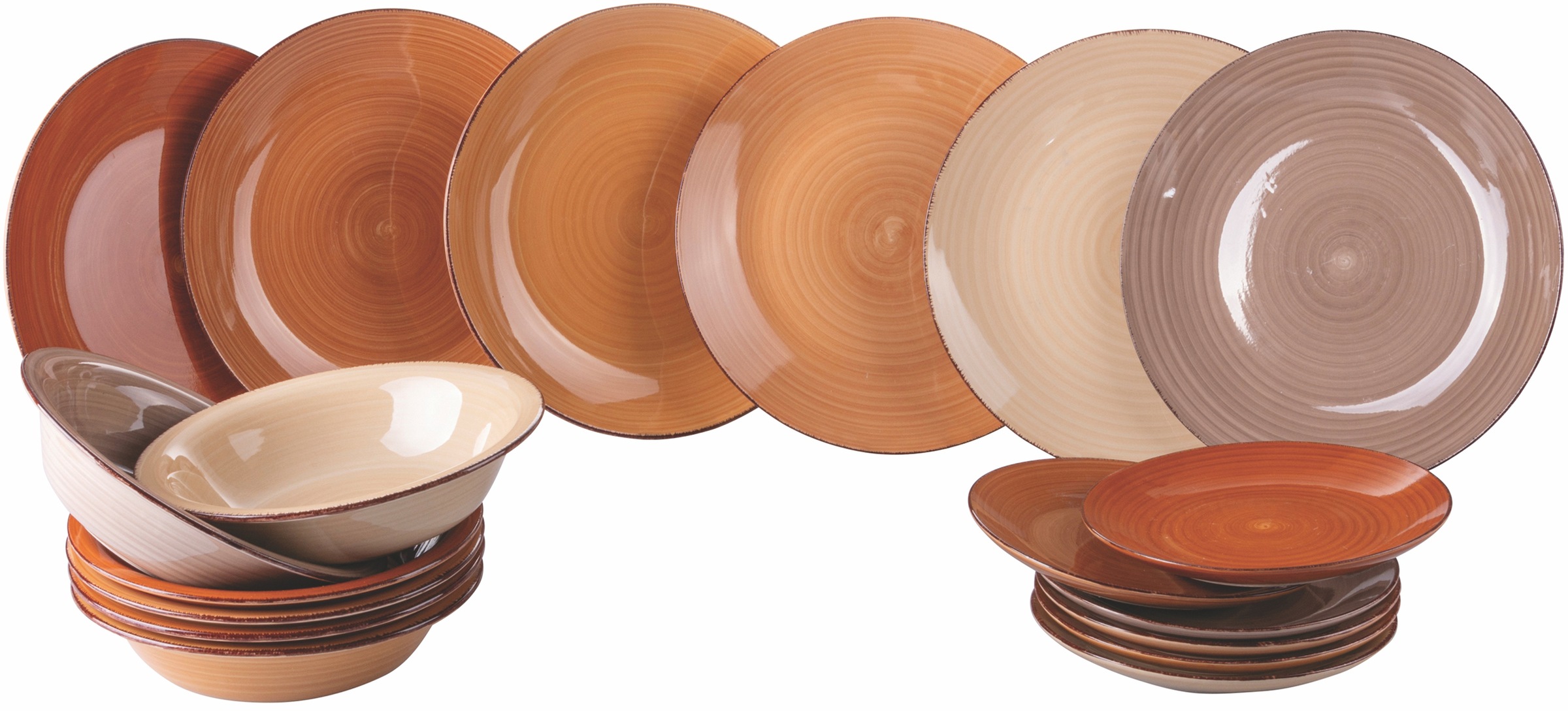 Villa d'Este Teller-Set »Geschirr-Set Baita Chocolate«, (Set, 18 tlg.), Service, Tafelservice