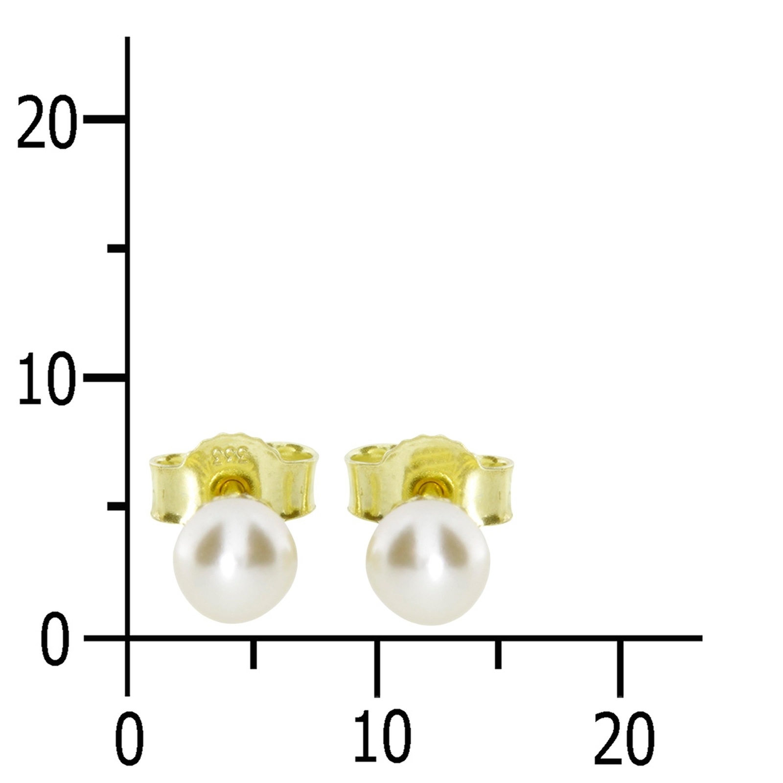 OSTSEE-SCHMUCK Paar Ohrstecker »- Klassisch 5 mm - Gold 333/000 - Wachsperle«