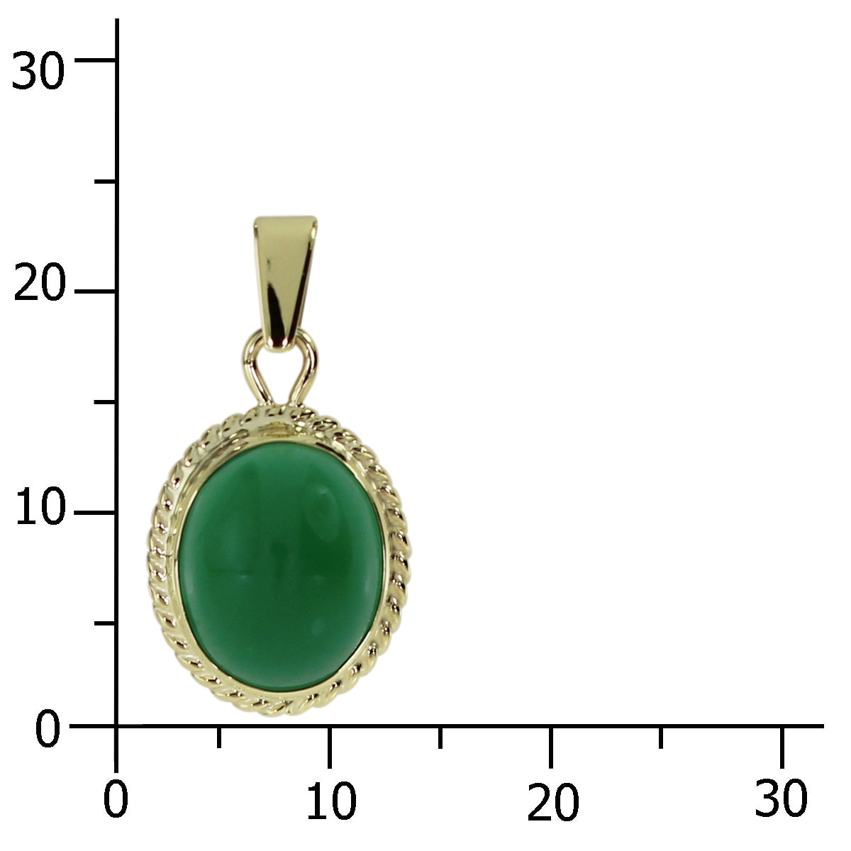 OSTSEE-SCHMUCK Kettenanhänger »- Jolin - Gold 333/000 - Grünachat«