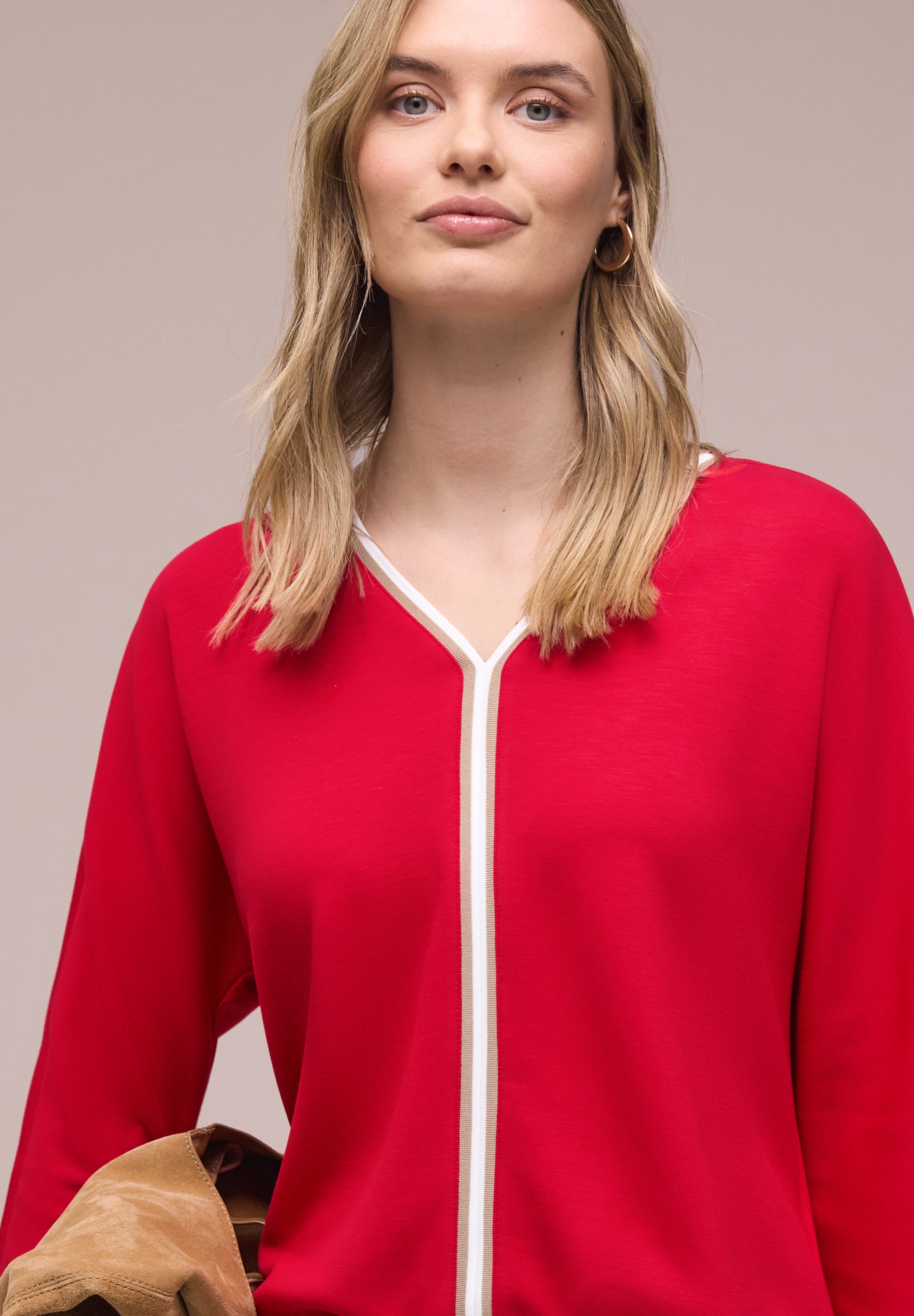 STREET ONE Langarmshirt mit Kontrast-Details