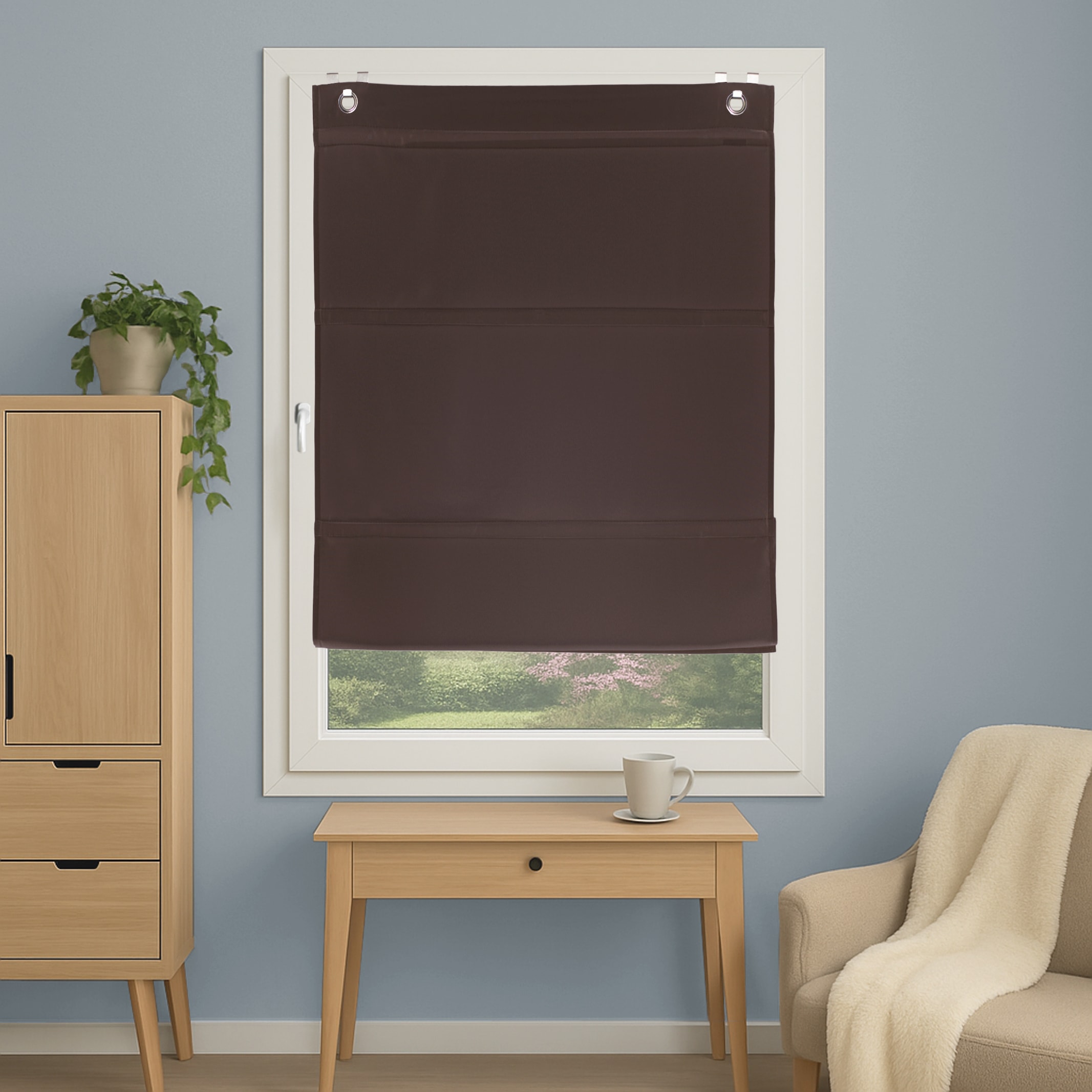 HOME WOHNIDEEN Magnetrollo »ABELIA« mit Hakenaufhängung ohne Bohren und Schrauben Uni