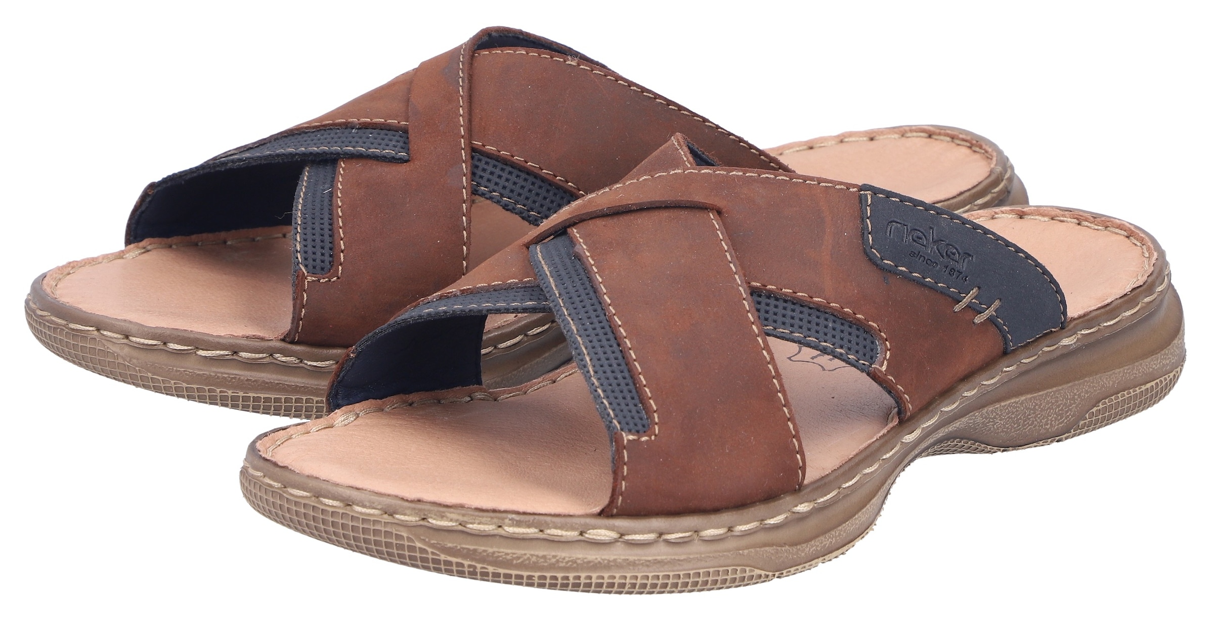 Rieker Pantolette  Sommerschuh, Strandschuh, Urlaubsschuh mit Kreuzbandage