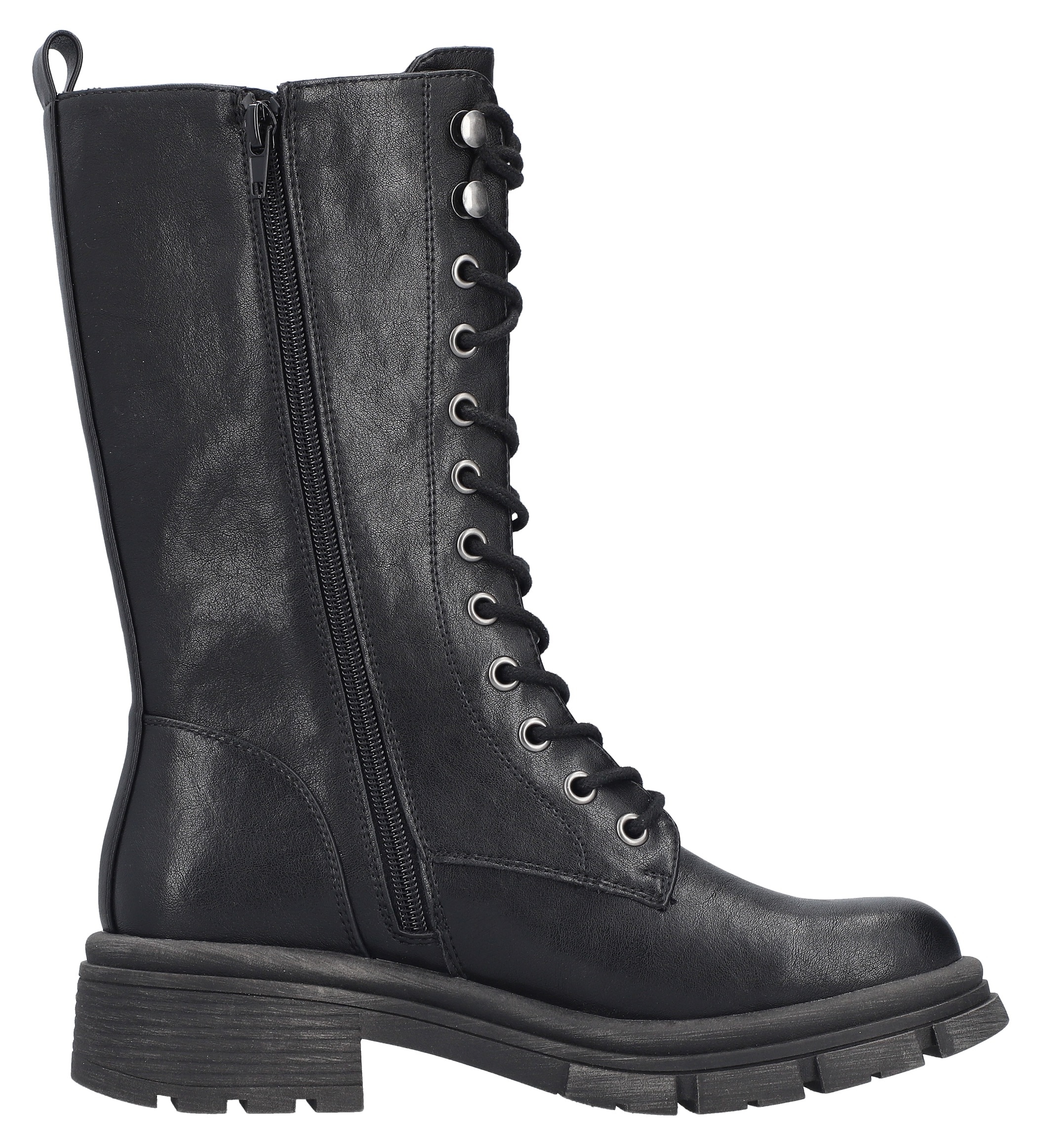 Rieker Schnürstiefel  Schnürboots mit Reißverschluss und robuster Profilsohle