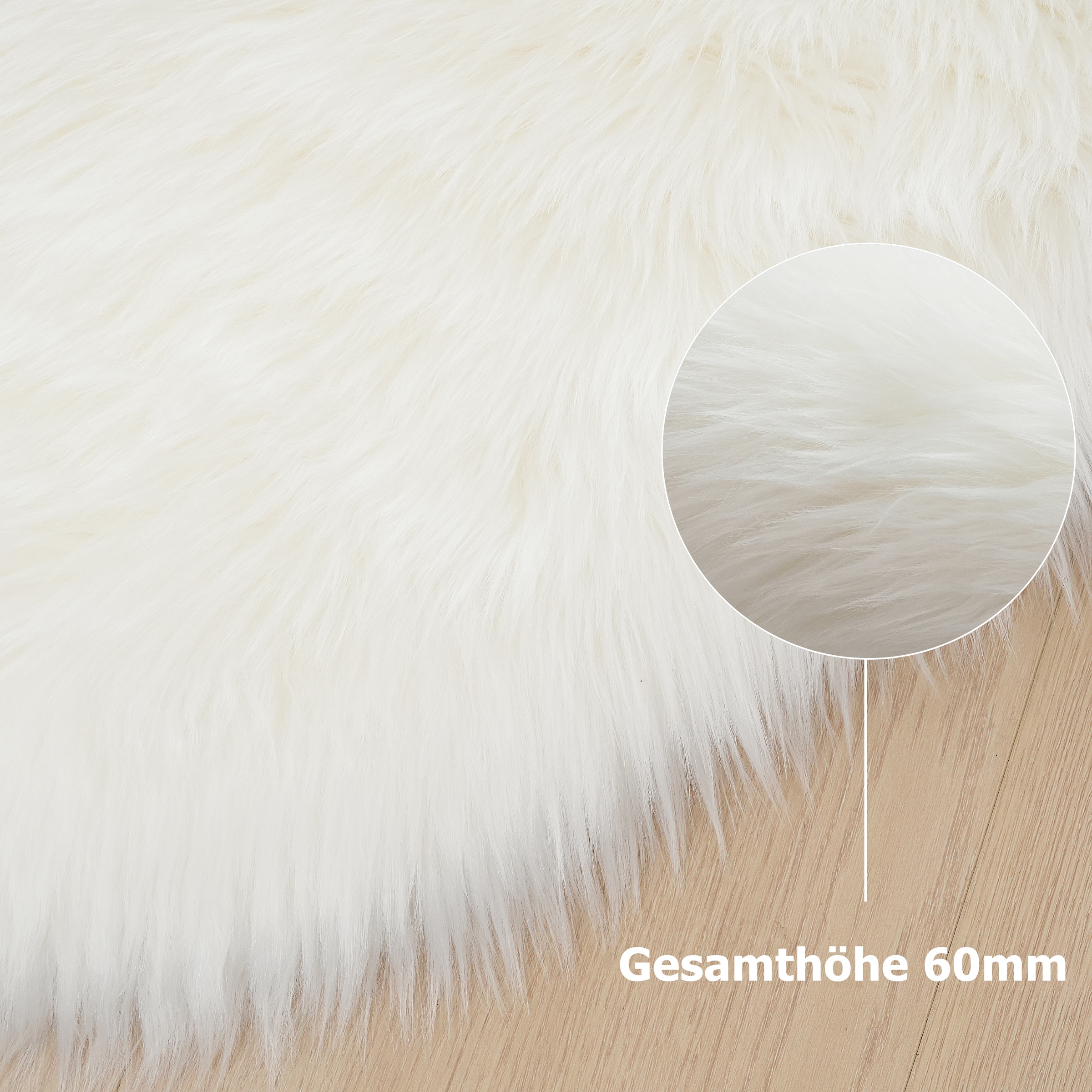 Home affaire Fellteppich »Dena Teppiche, Fellform, waschbar«, fellförmig, 60 mm Höhe, Kunstfell, weich, Uni-Farben, Wohnzimmer, Schlafzimmer, Esszimmer