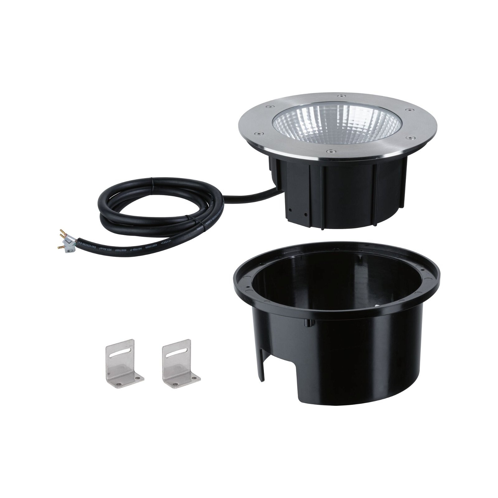 Paulmann LED Einbauleuchte »DureaIP67 rund 213mm 3000K 12,5W 870lm 230V Edelstahl Metall«, 1 flammig, Bodeneinbauleuchte