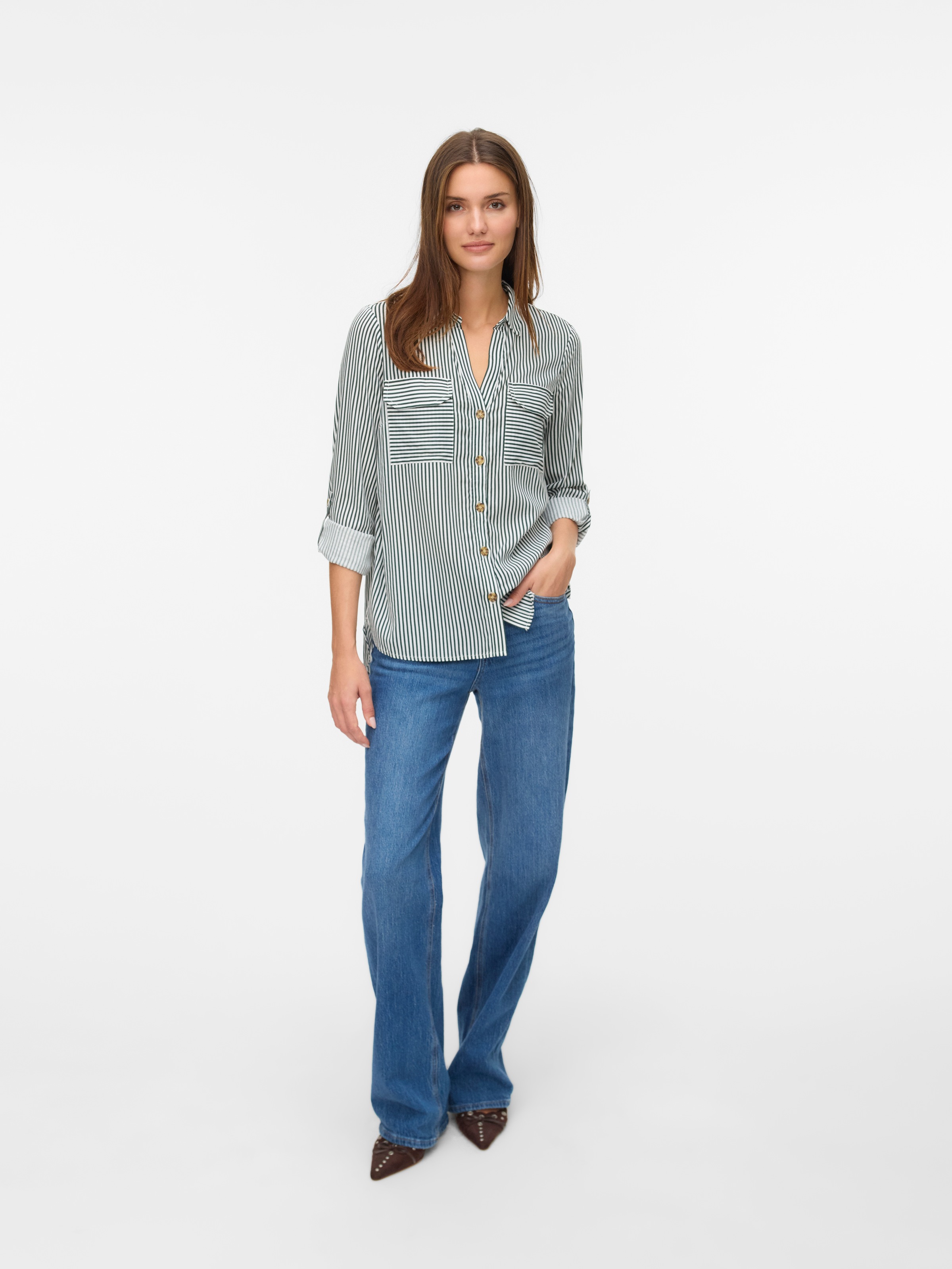 Vero Moda Hemdbluse »VMBUMPY L/S SHIRT NEW WVN GA NOOS« Viskose, regular fit