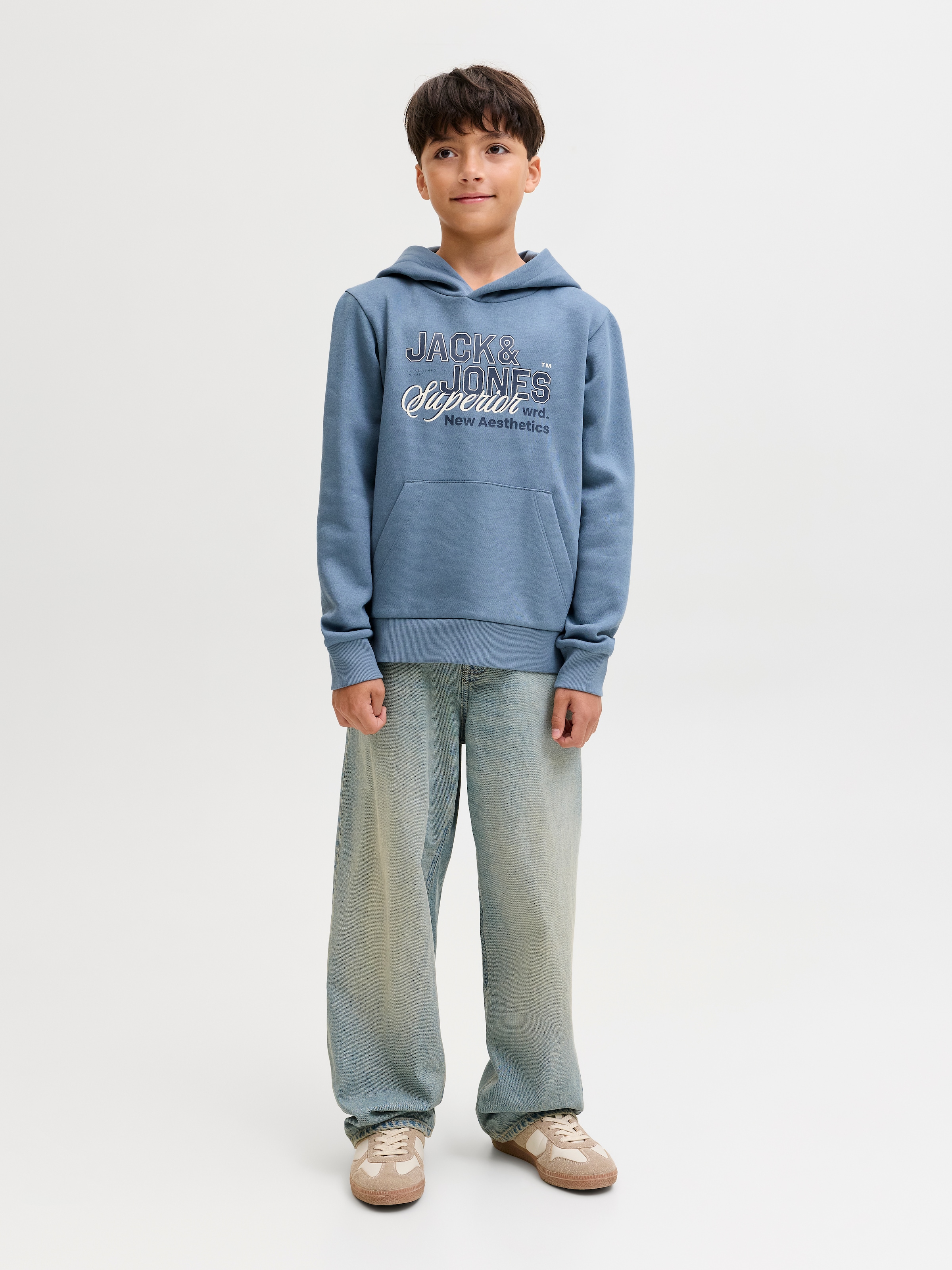 Jack & Jones Junior Kapuzensweatshirt »JJELOGO SWEAT HOOD 2 COL AW25 NOOS JNR«
