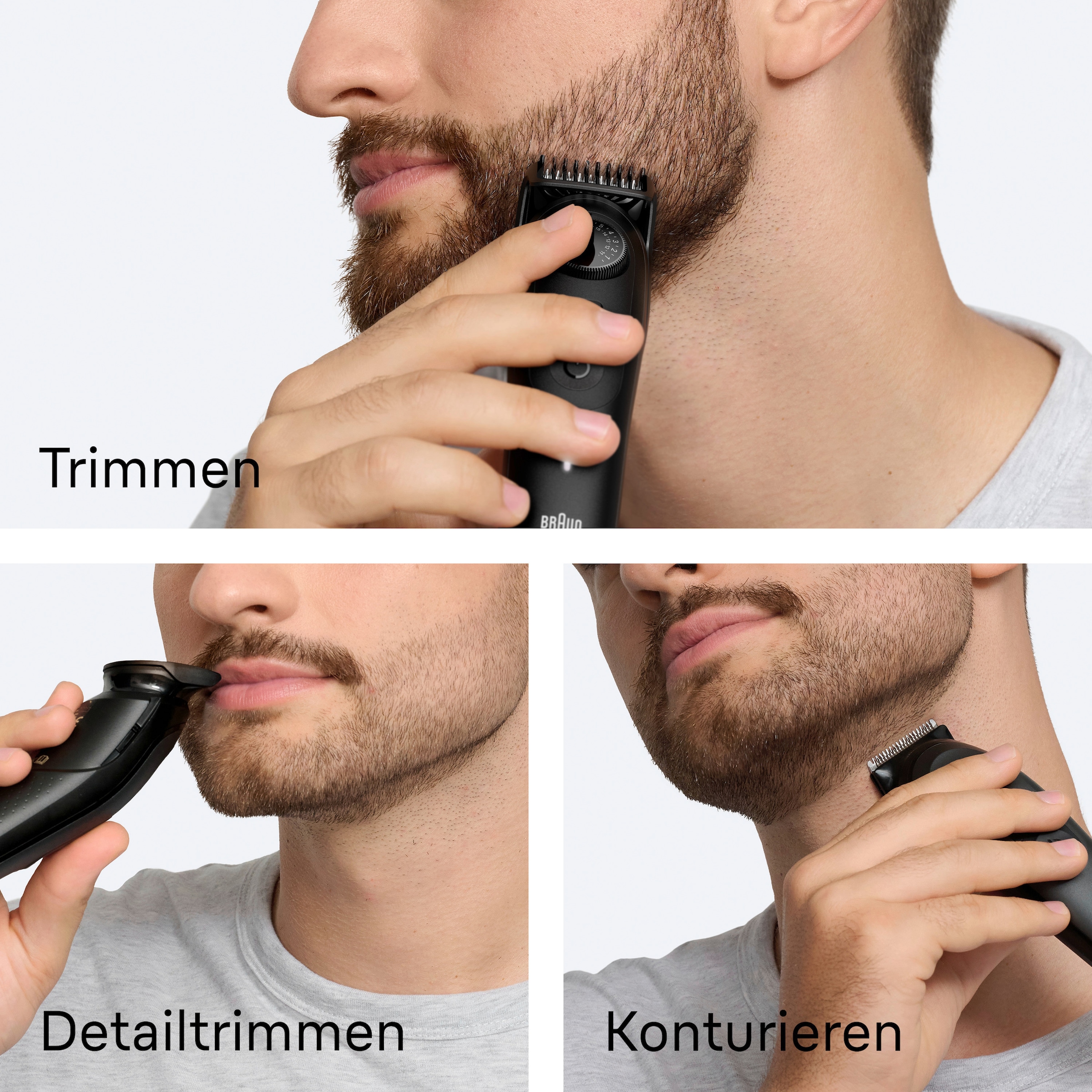 Braun Haarschneider »Barttrimmer BT5520« ultrascharfe Klinge, 120 Min Akkulaufzeit, 40 Längeneinstellungen