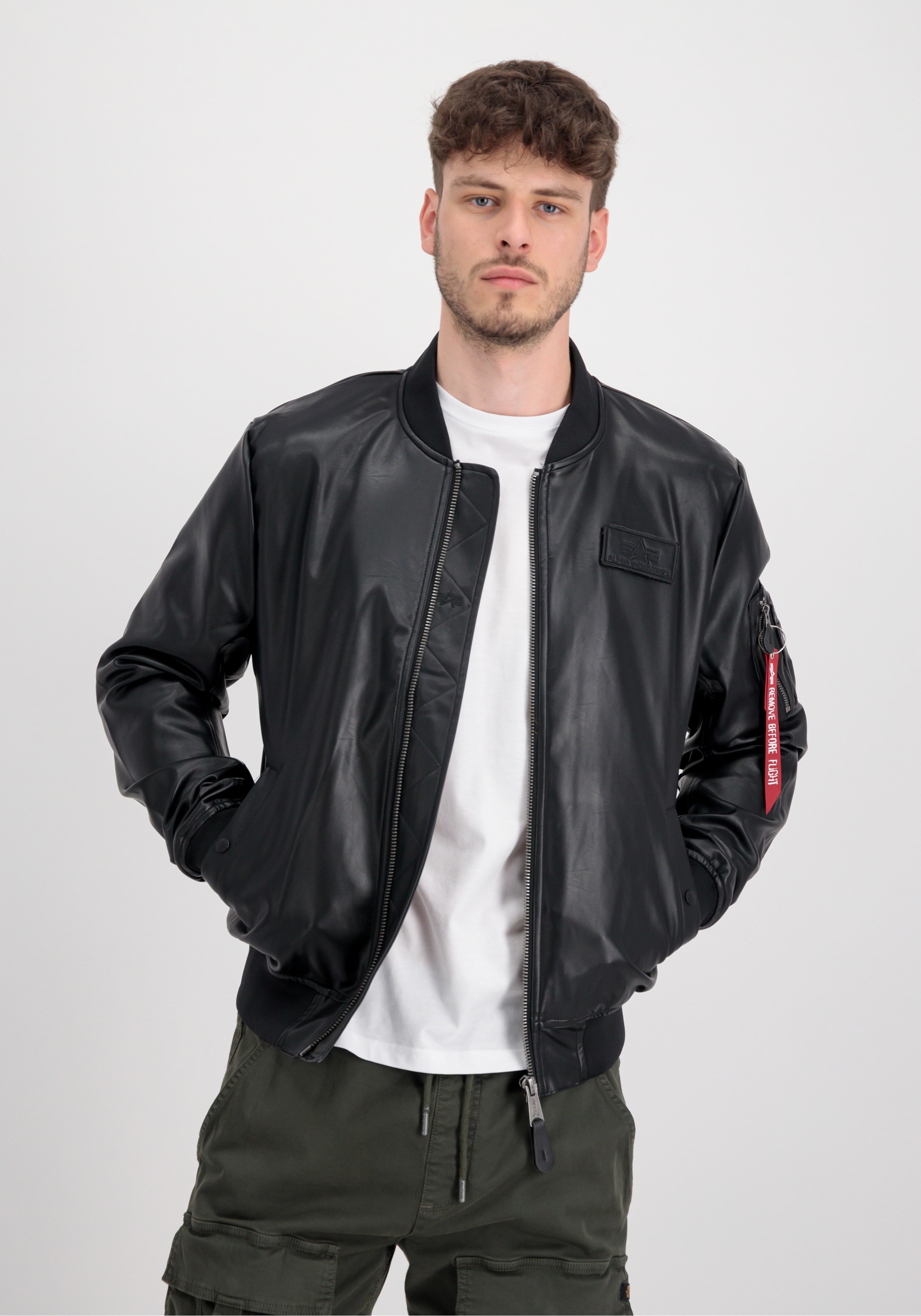 Alpha Industries Lederjacke »Alpha Industries Men - Bomber Jackets MA-1 VF Vegan Leather«