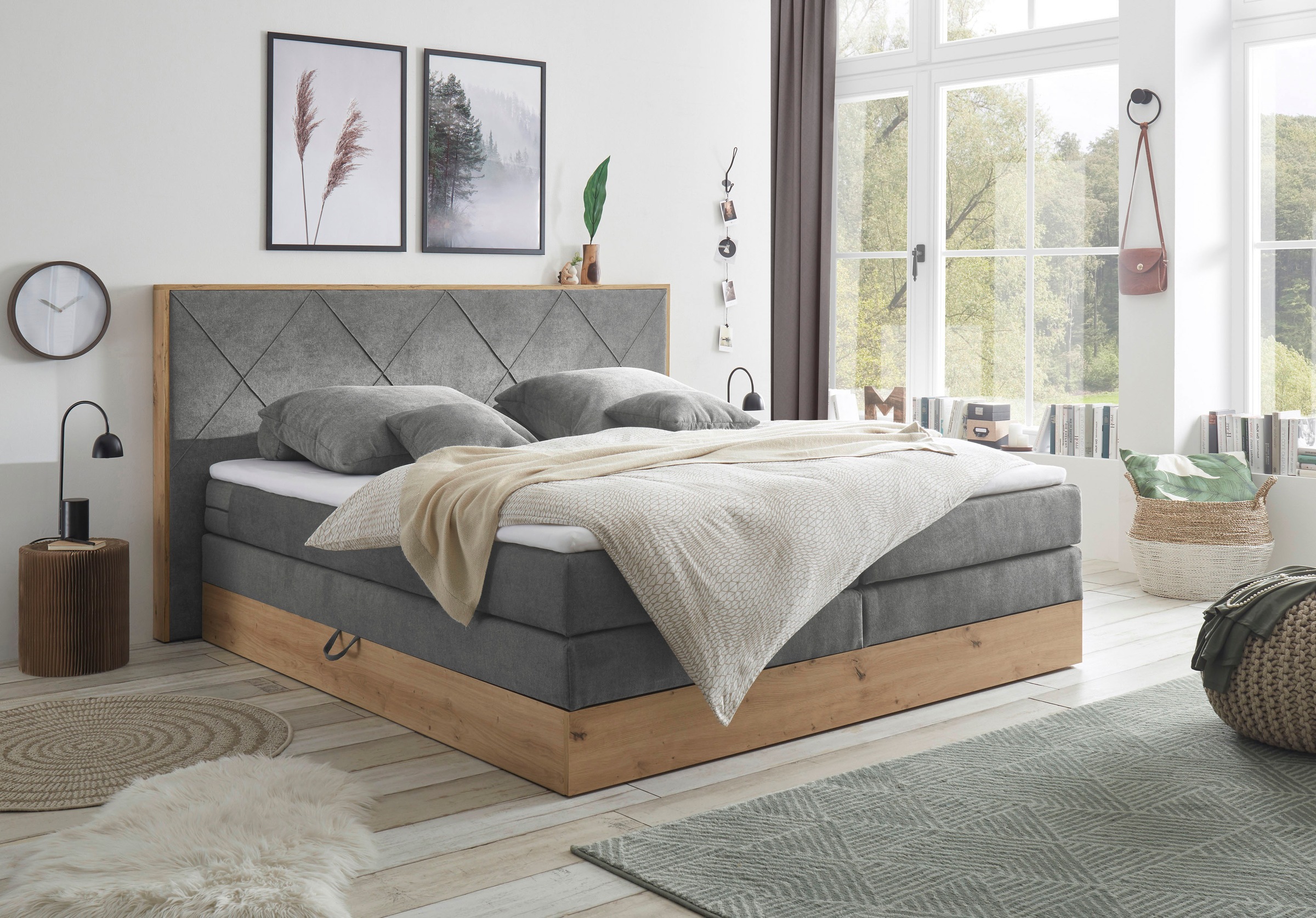 ED EXCITING DESIGN Boxspringbett »Bellevue«, inkl. Bettkasten, wahlweise mit Matratze und Topper