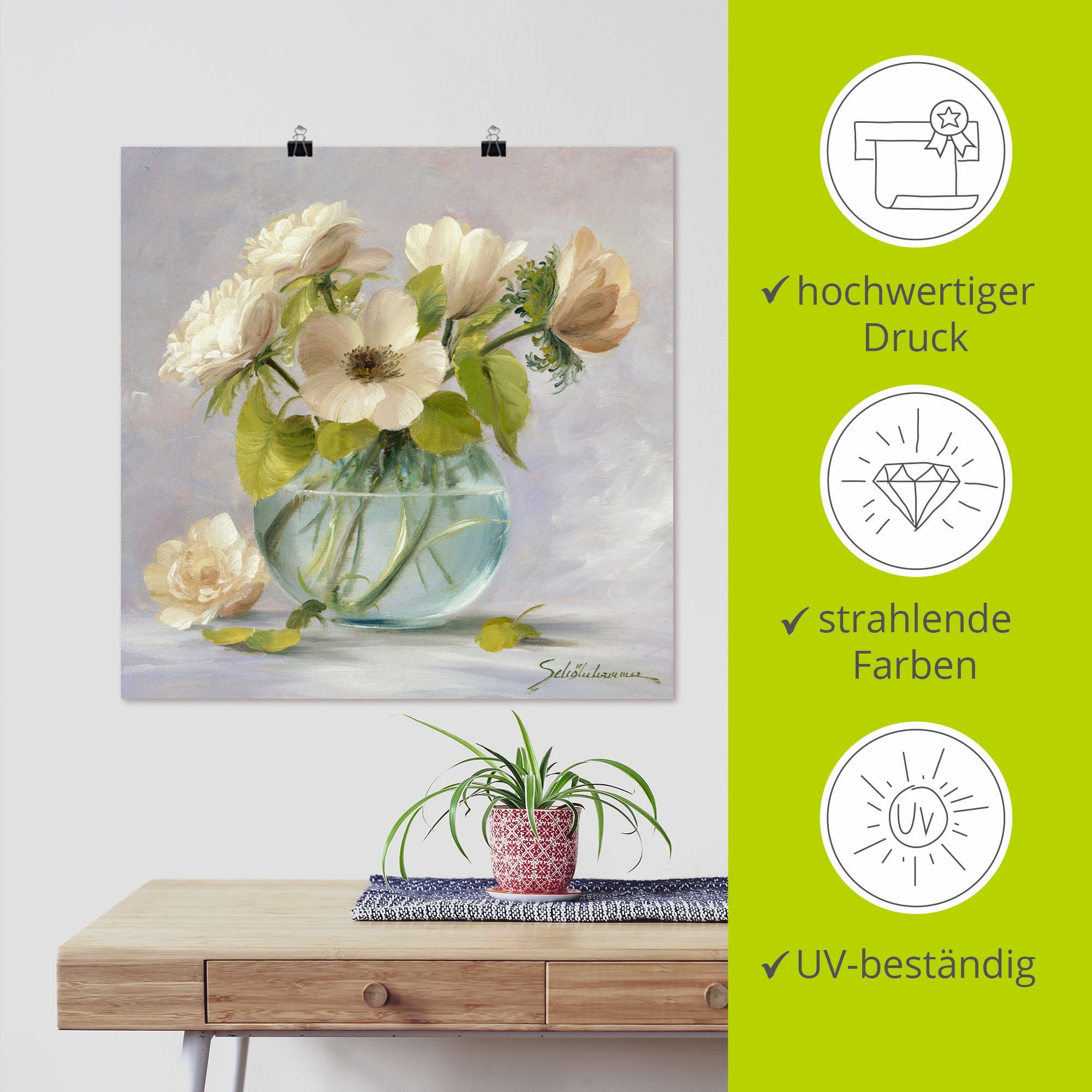Artland Wandbild »Gelbe Windröschen«, Blumen, (1 St.), als Leinwandbild, Poster in verschied. Größen