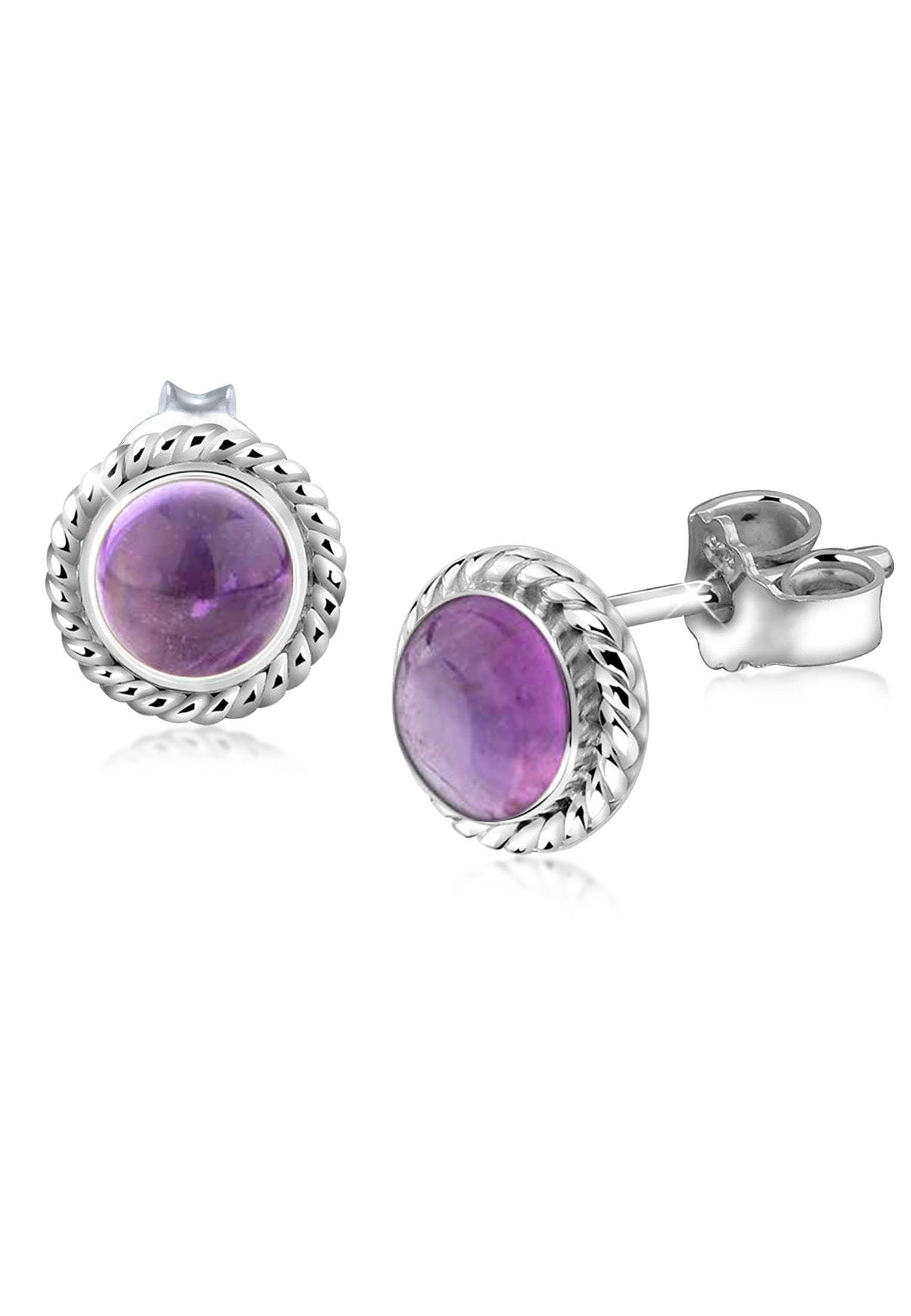 Paar Ohrstecker »Ohrringe Amethyst Geburtsstein Februar Trend 925 Silber«