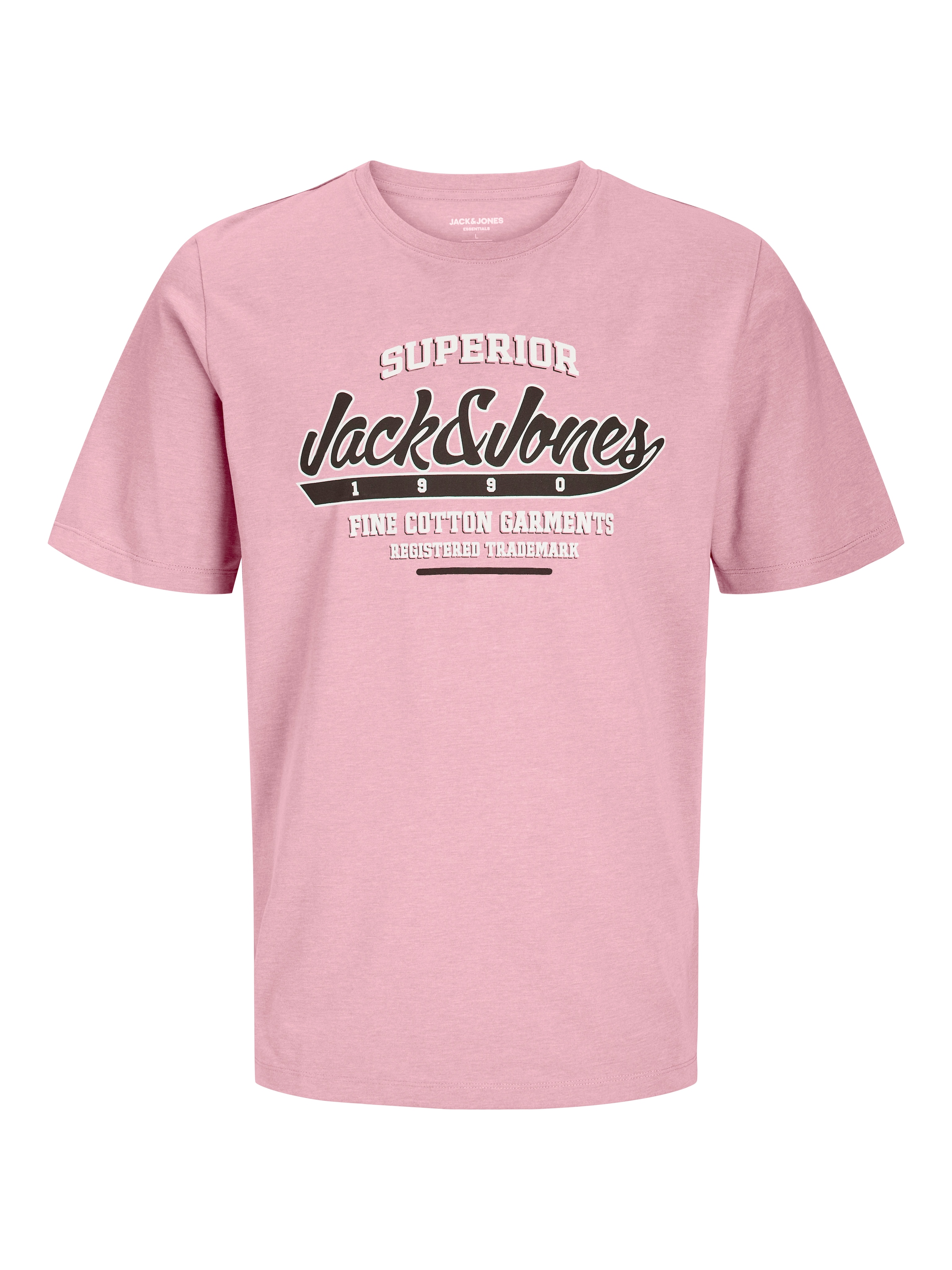 Jack & Jones Rundhalsshirt »JJELOGO TEE SS O-NECK 2 COL SS25 SN«, mit Logo Print