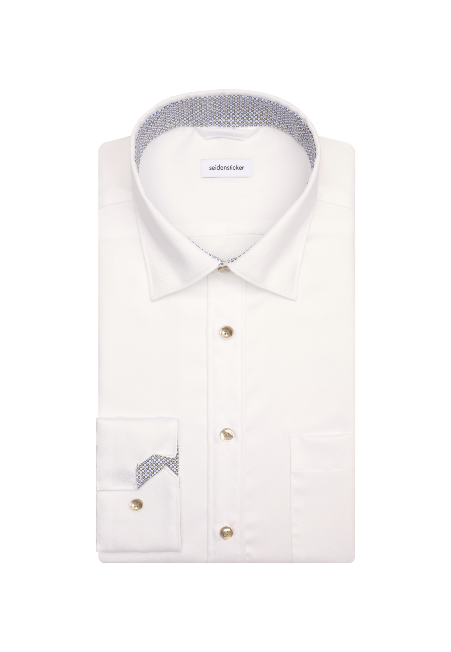 seidensticker Businesshemd »Regular«, Regular Langarm Covered-Button-Down-Kragen Uni