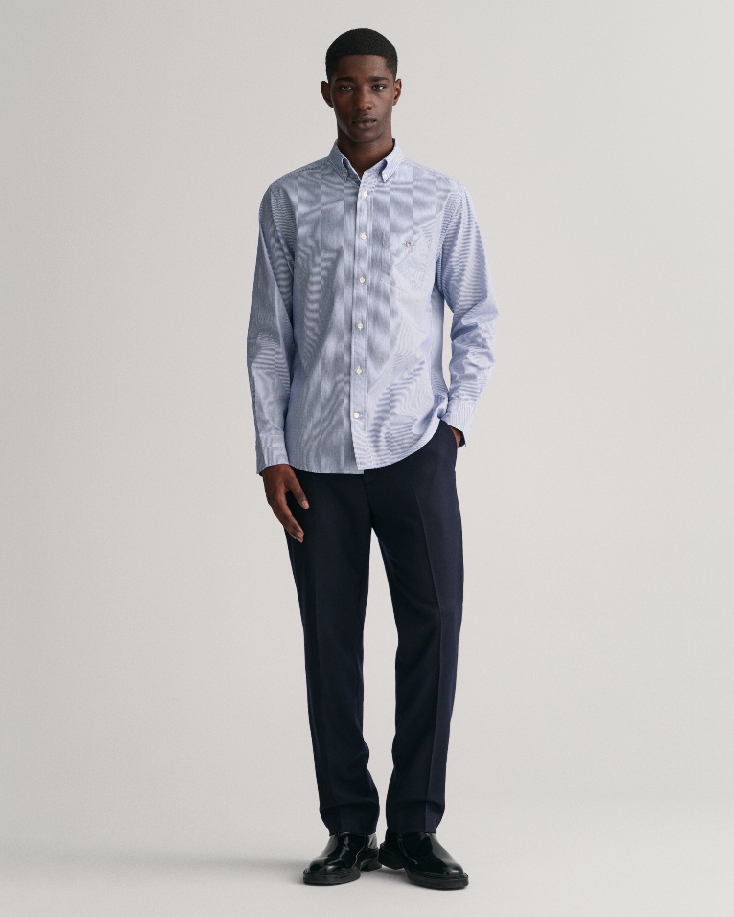 Gant Langarmhemd »REG POPLIN BANKER SHIRT«, Banker Stripe Popeline, leichte Baumwolle
