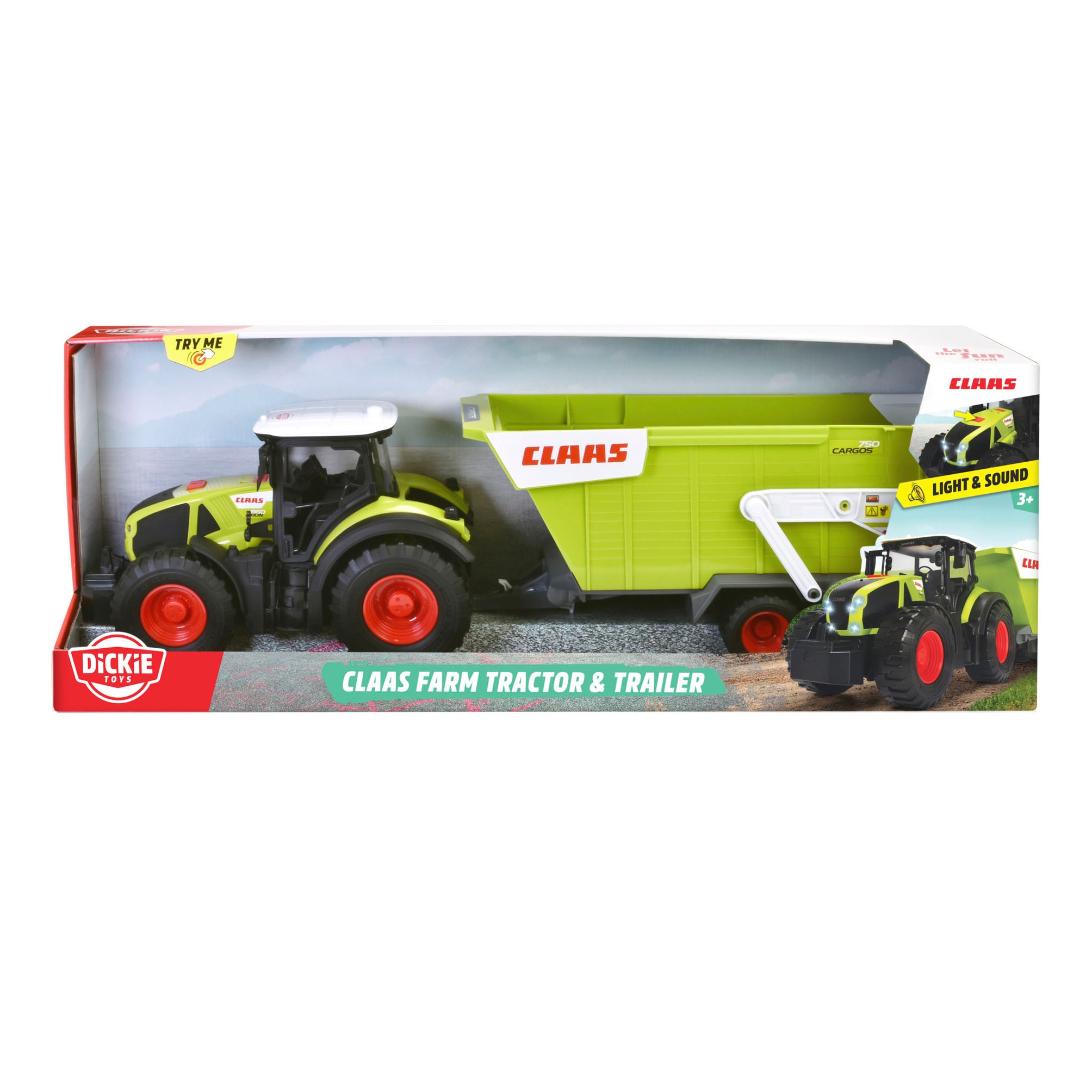 Dickie Toys Spielzeug-Traktor »CLAAS mit Anhänger«, mit Licht und Sound