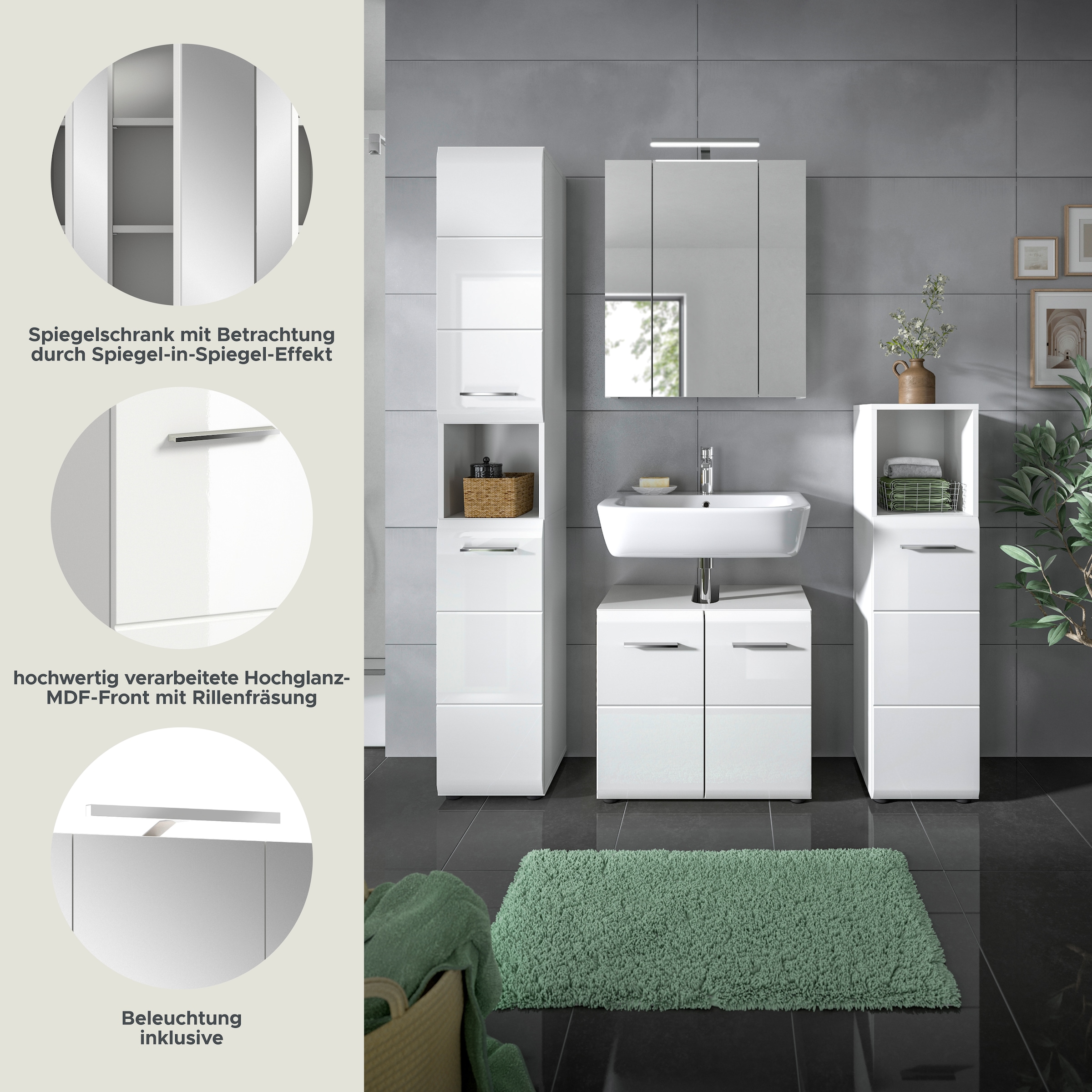 welltime Badezimmer-Set Set, 5 Stk. tlg.