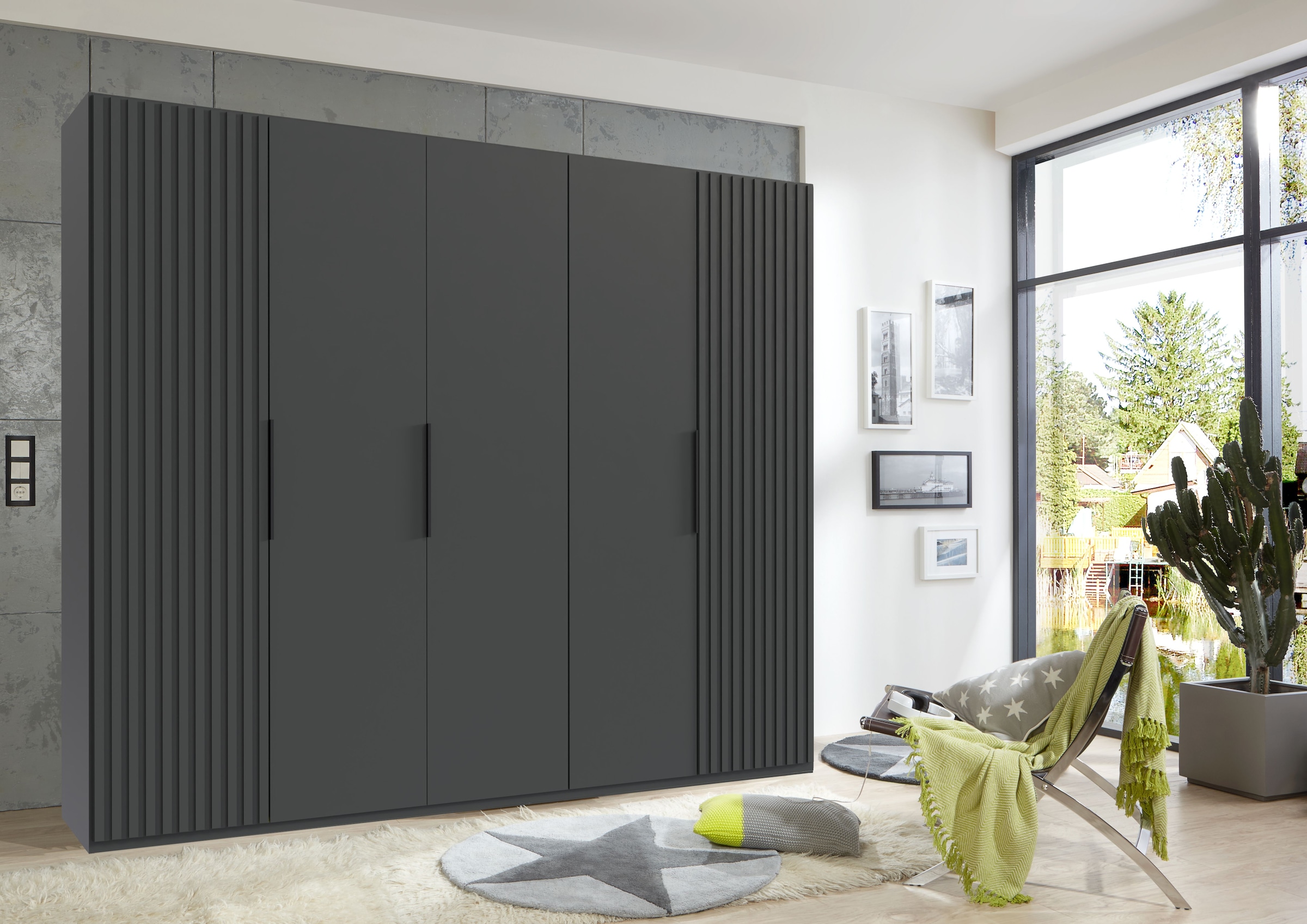 Wimex Drehtürenschrank »Andorra by fresh to go«, Mit 3D-Leisten für Akustikpaneel-Optik