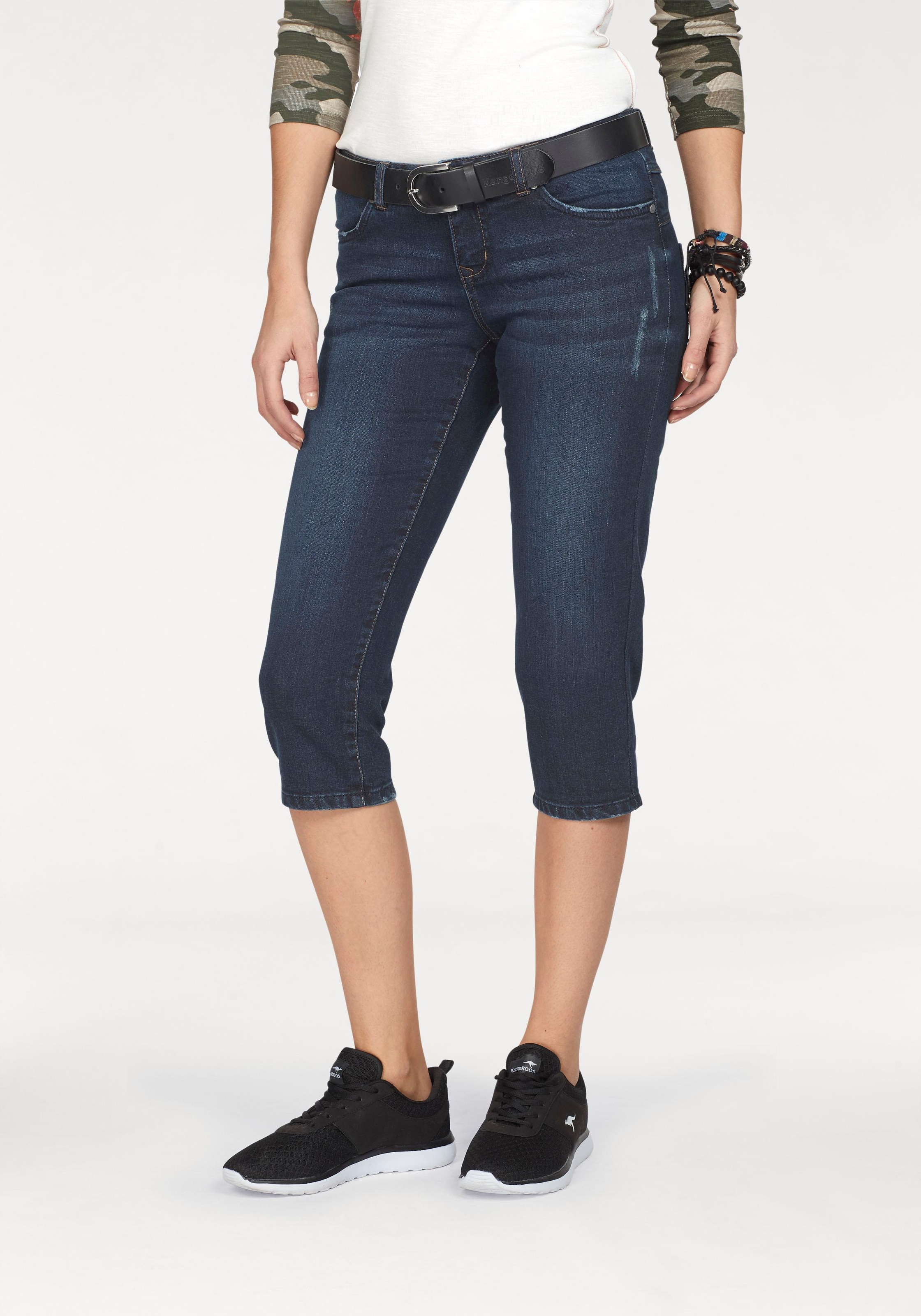 KangaROOS Caprijeans, in 7/8 Länge mit destroyed Details